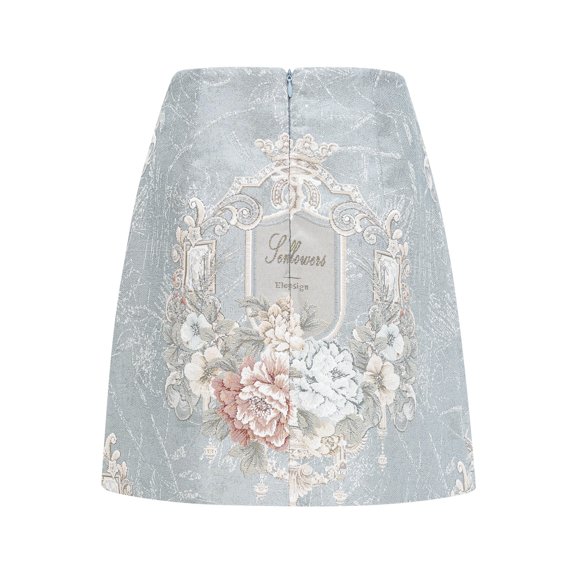 Aliénor blue embroidered mini skirt (Final Sale-US Only)