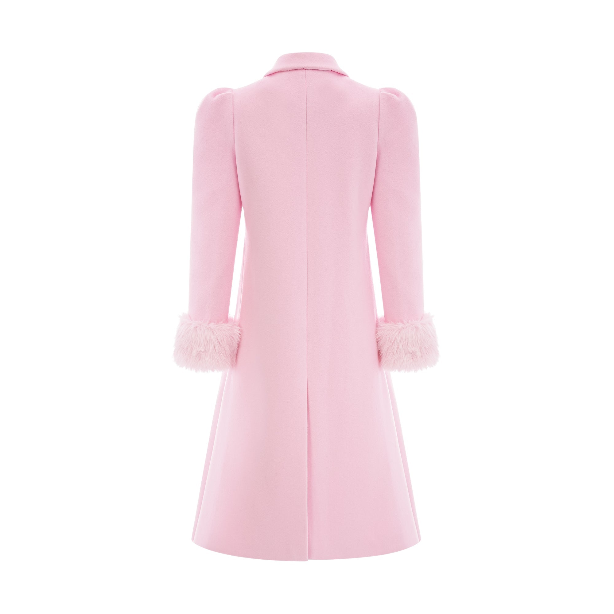Louisette pink faux-fur overcoat (Final Sale)