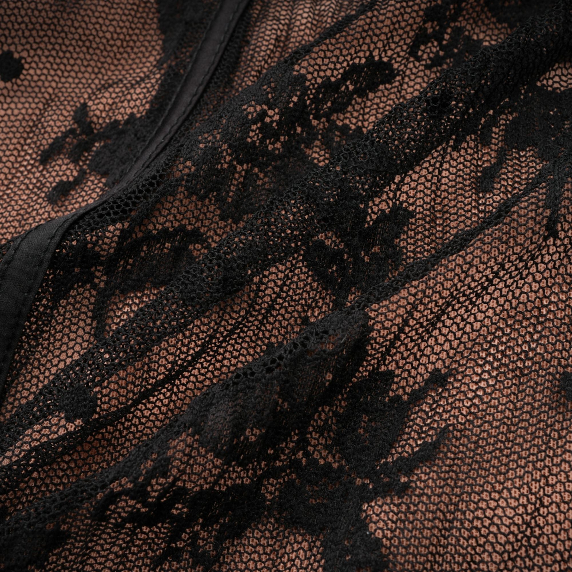 Marlene flared lace maxi dress in Black