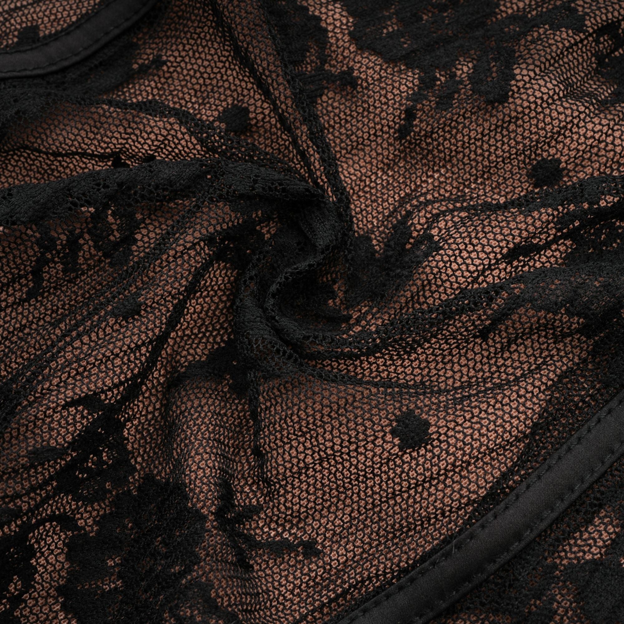 Marlene Black Flared Lace Maxi Dress (Final Sale-US Only)