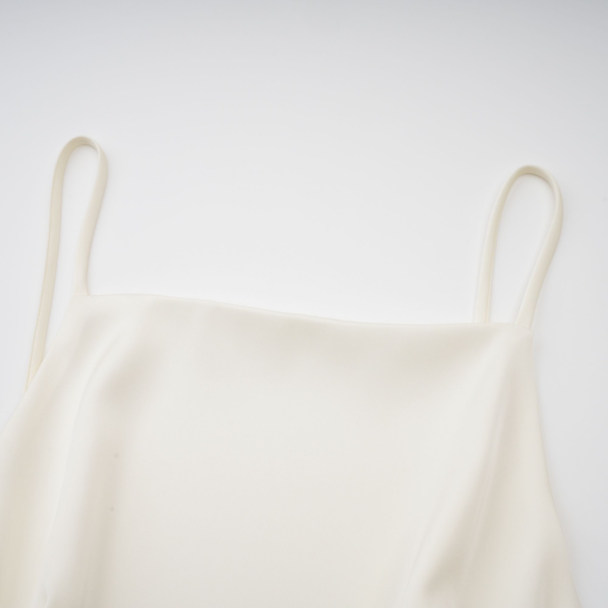 Lyna White Satin Ruffled Mini Dress with Shawl Panel Detail