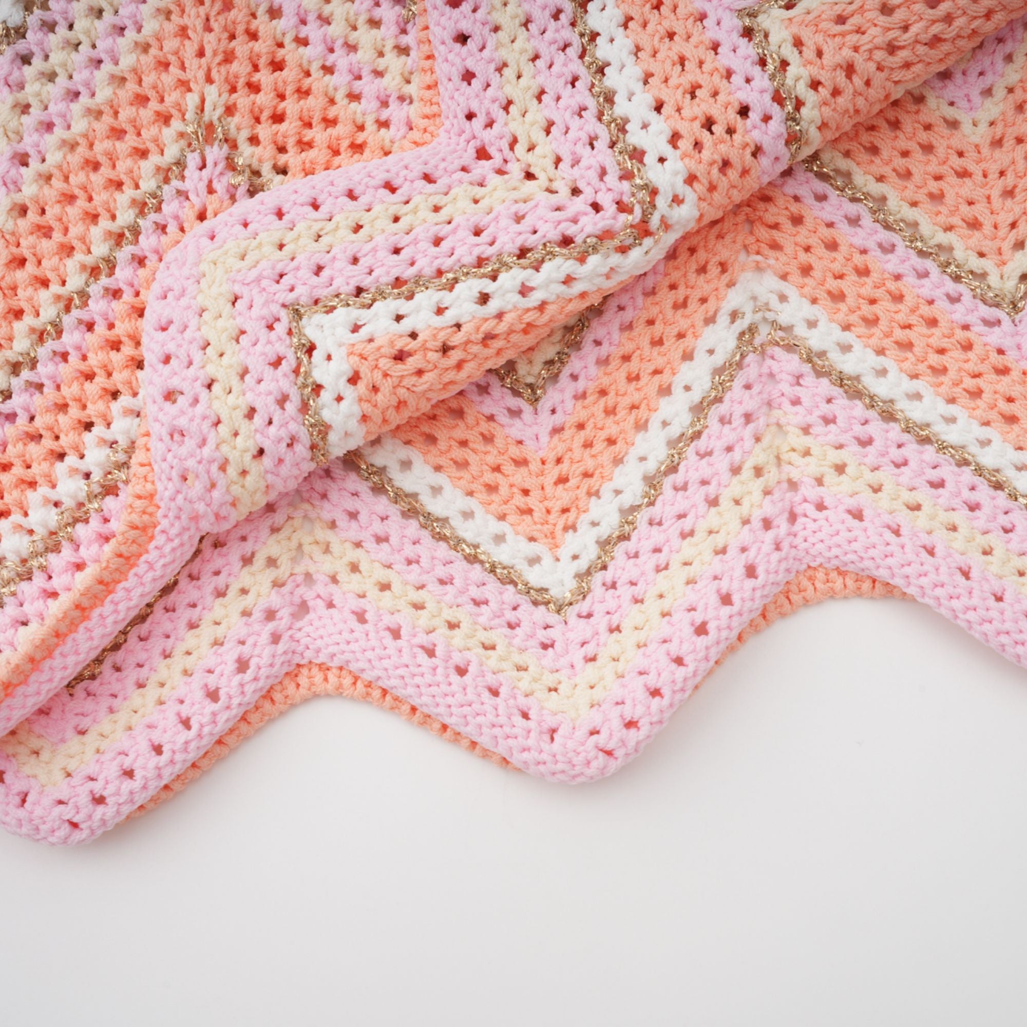 Irina Pink Zigzag Pointelle Knit Matching Set