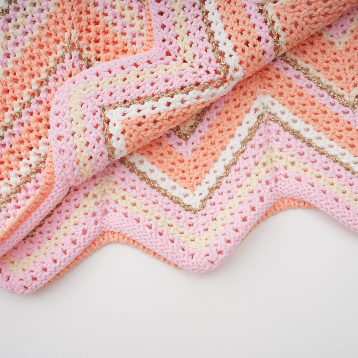 Irina Pink Zigzag Pointelle Knit Matching Set