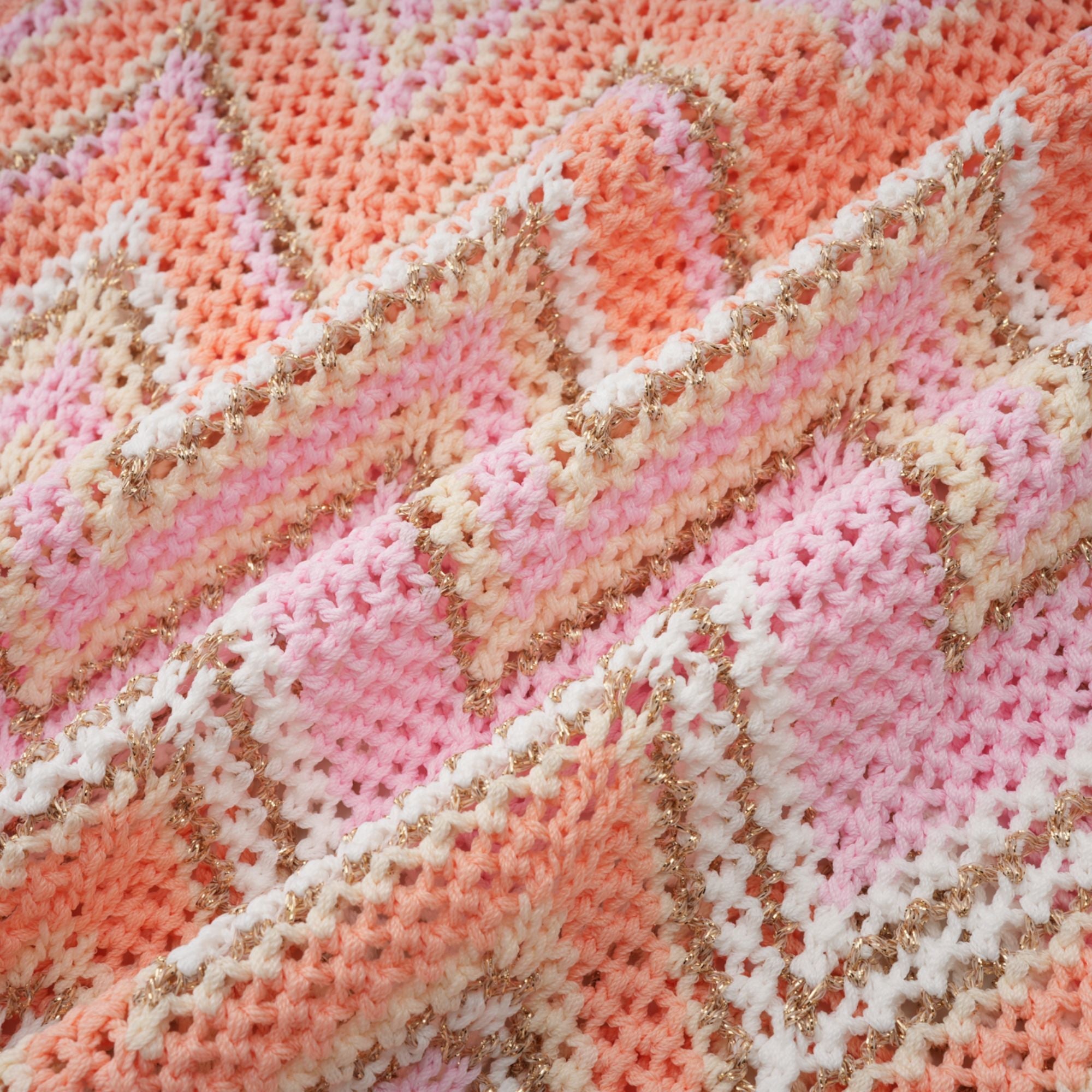 Irina Pink Zigzag Pointelle Knit Matching Set