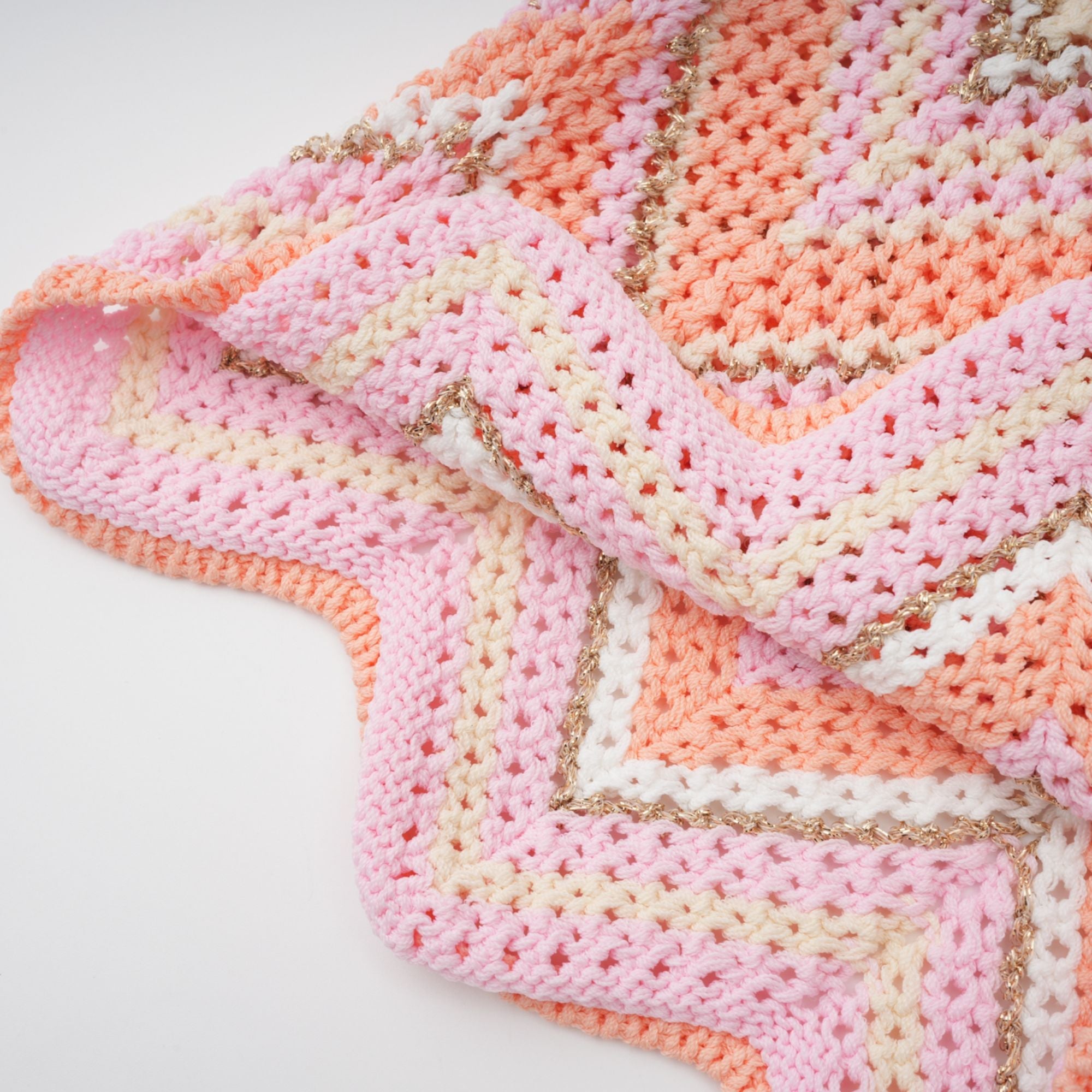 Irina Pink Zigzag Pointelle Knit Matching Set