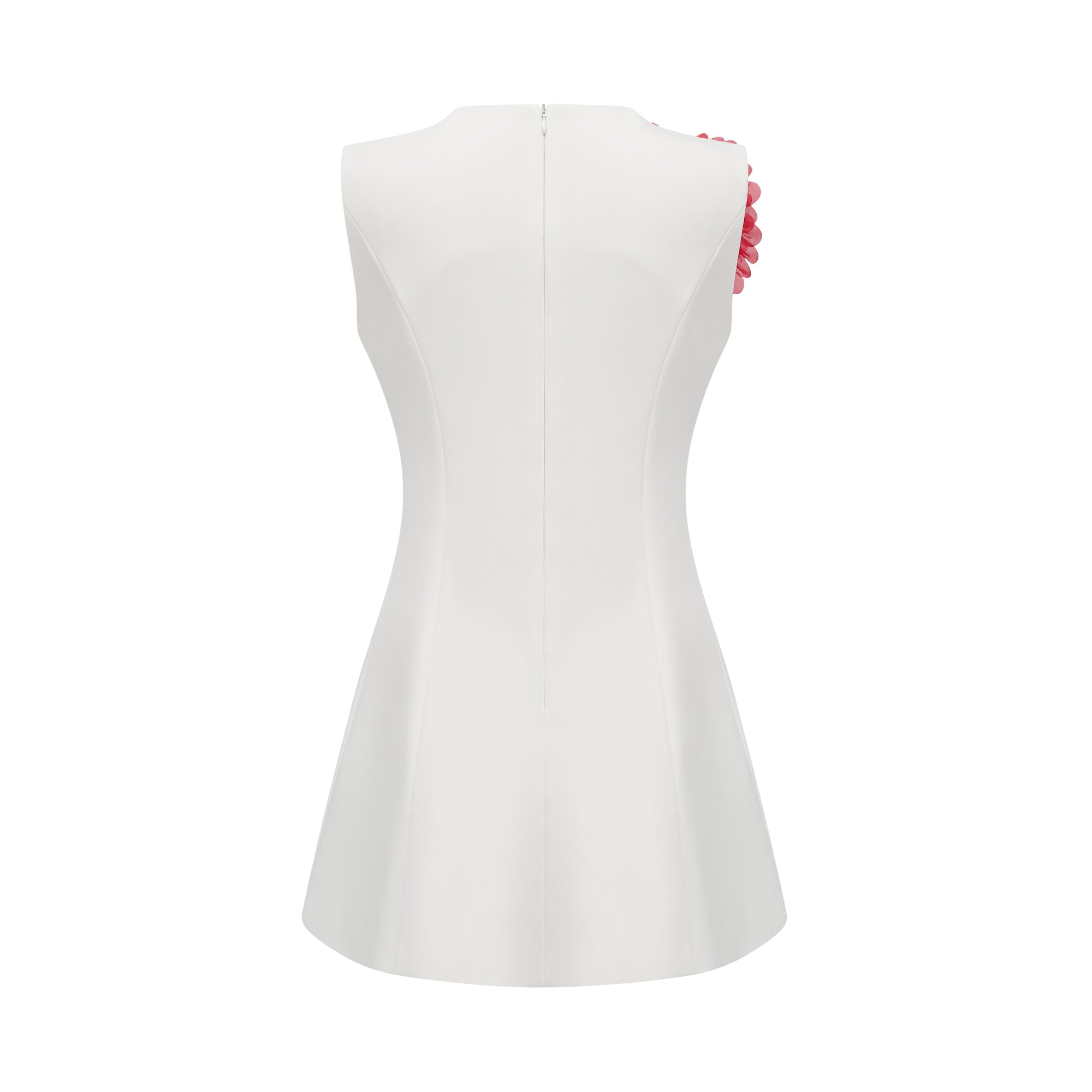 Véronique white 3d-petal sleeveless mini dress (Final Sale-US Only)