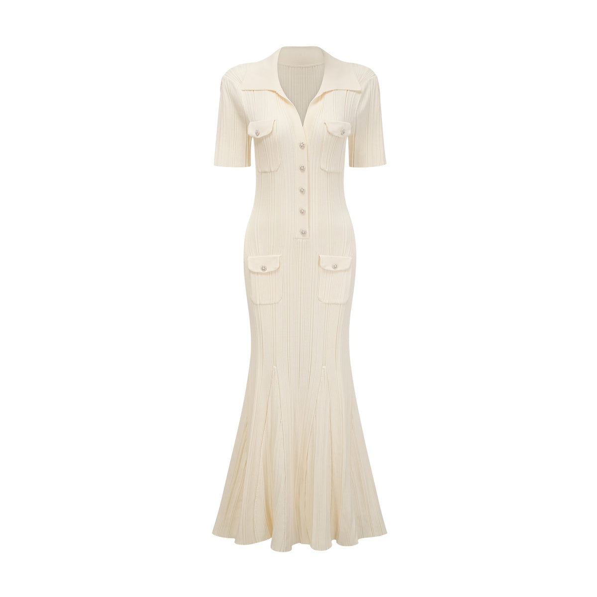 Nouria neutrals ribbed-knit midi dress