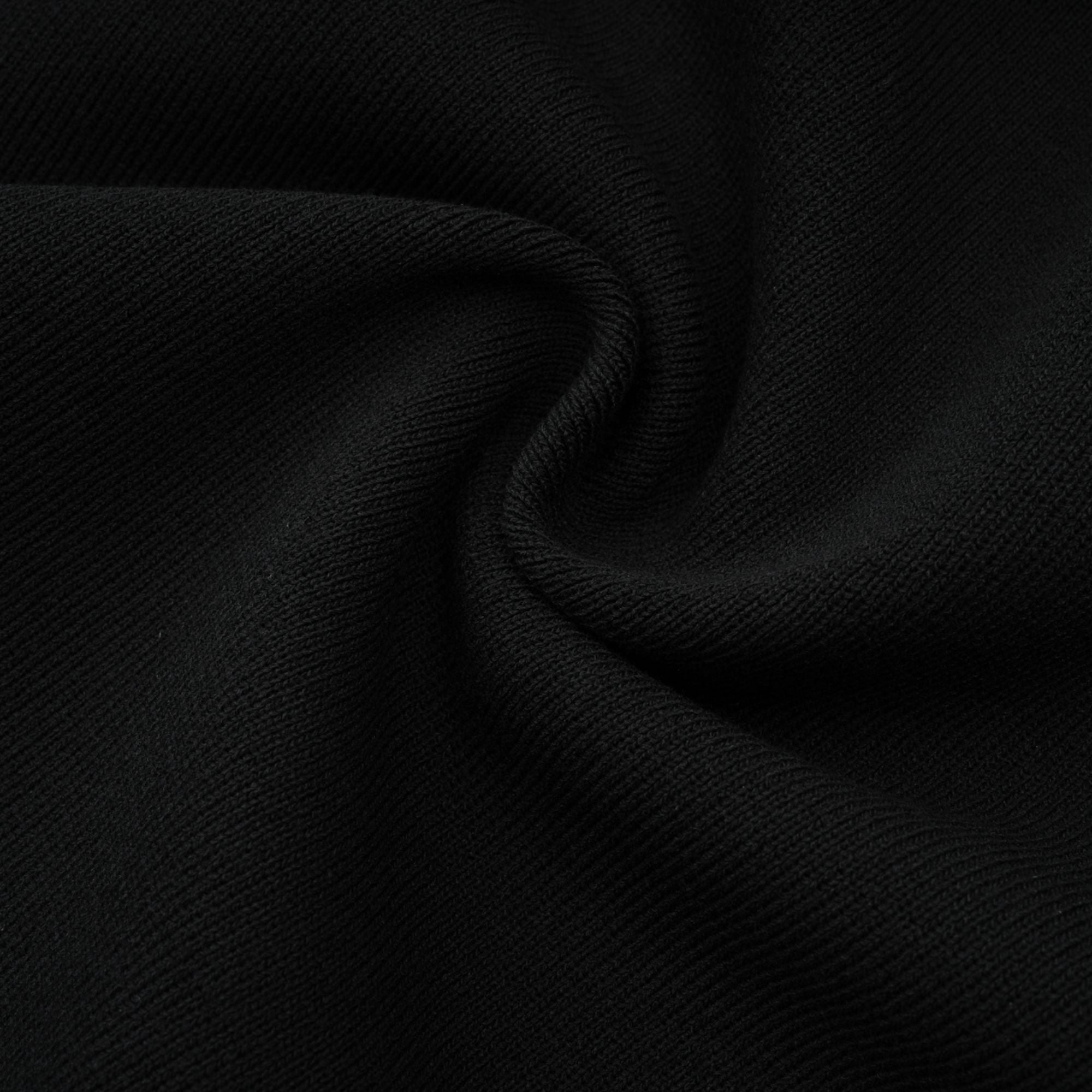 Fabienne black embellished ruffled knitted mini dress