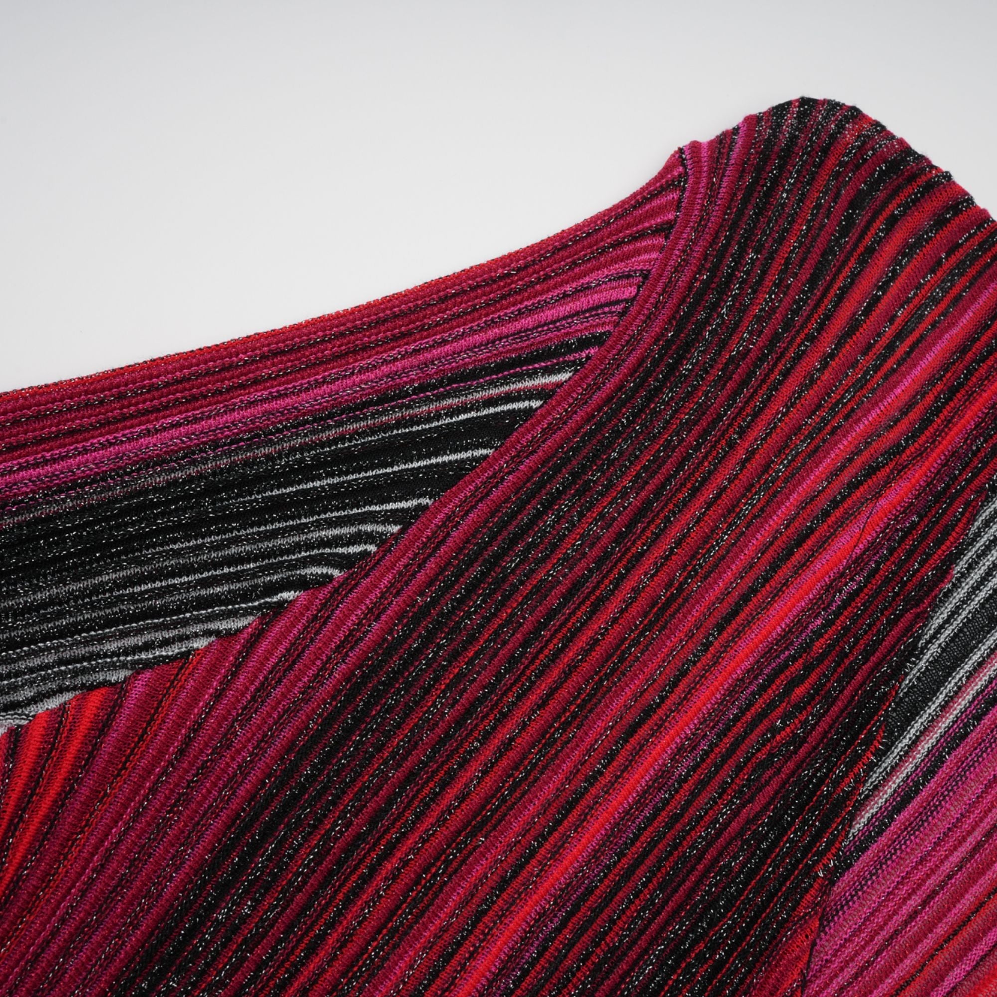 Ulysse Red Metallic Knit Long Cardigan (Final Sale)