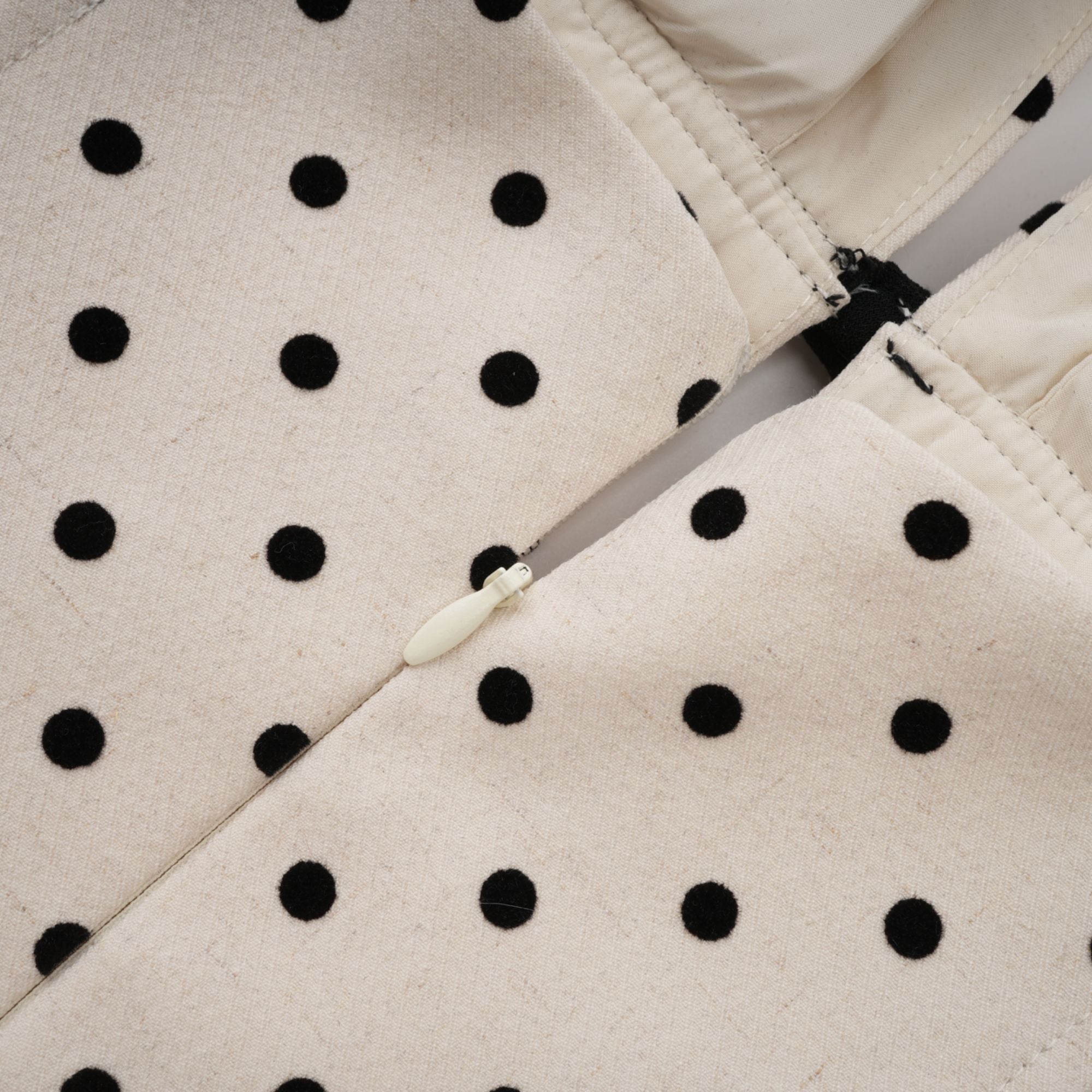 Gitane White Polka Dot Midi Dress