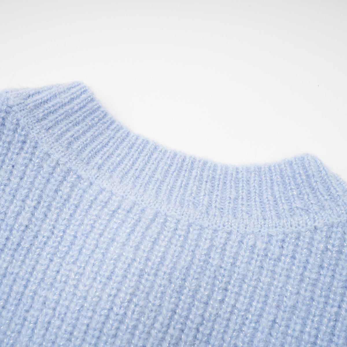 Chantal Blue Knit Two-Piece Blouse and Skirt Set (Final Sale-US Only)