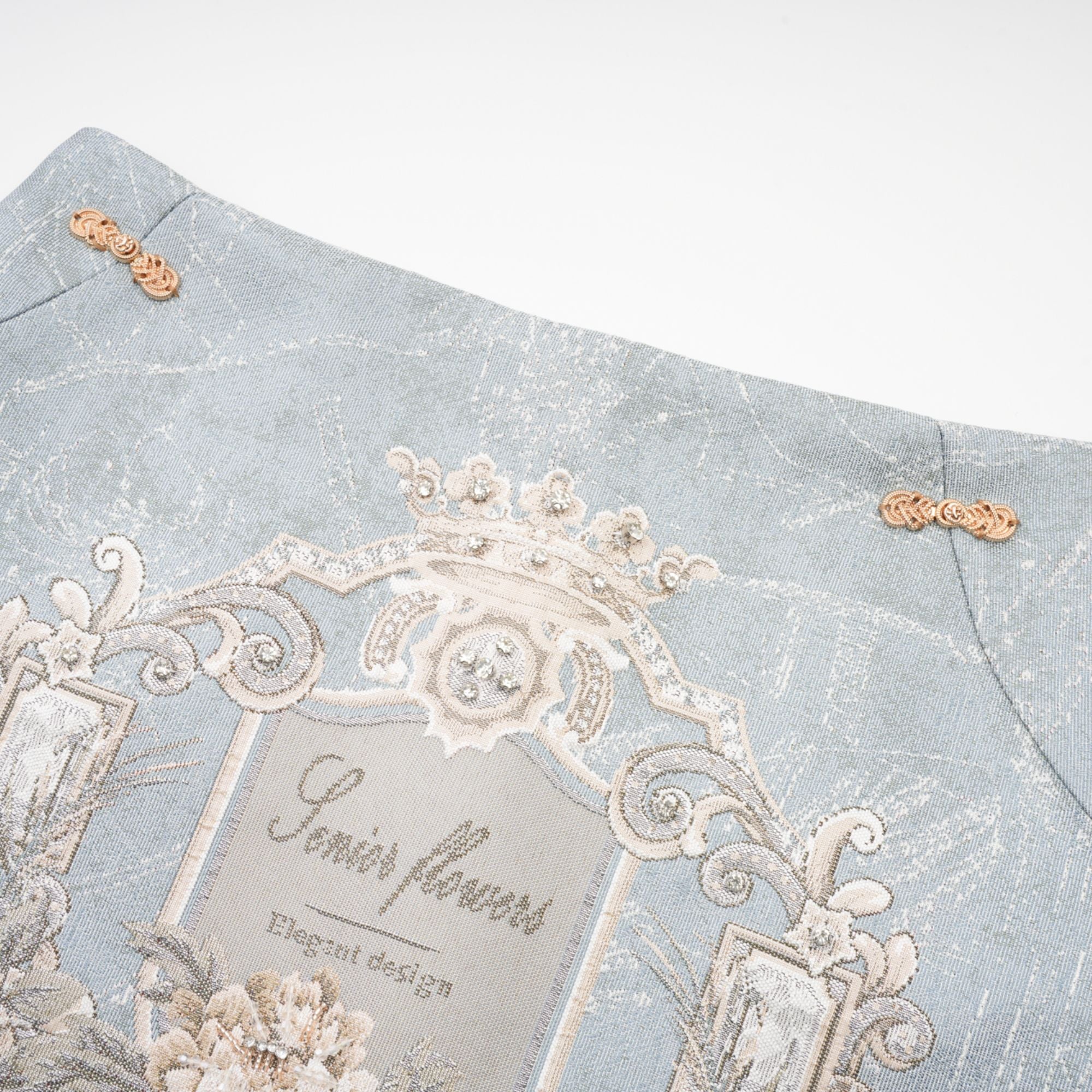 Aliénor blue embroidered mini skirt (Final Sale-US Only)