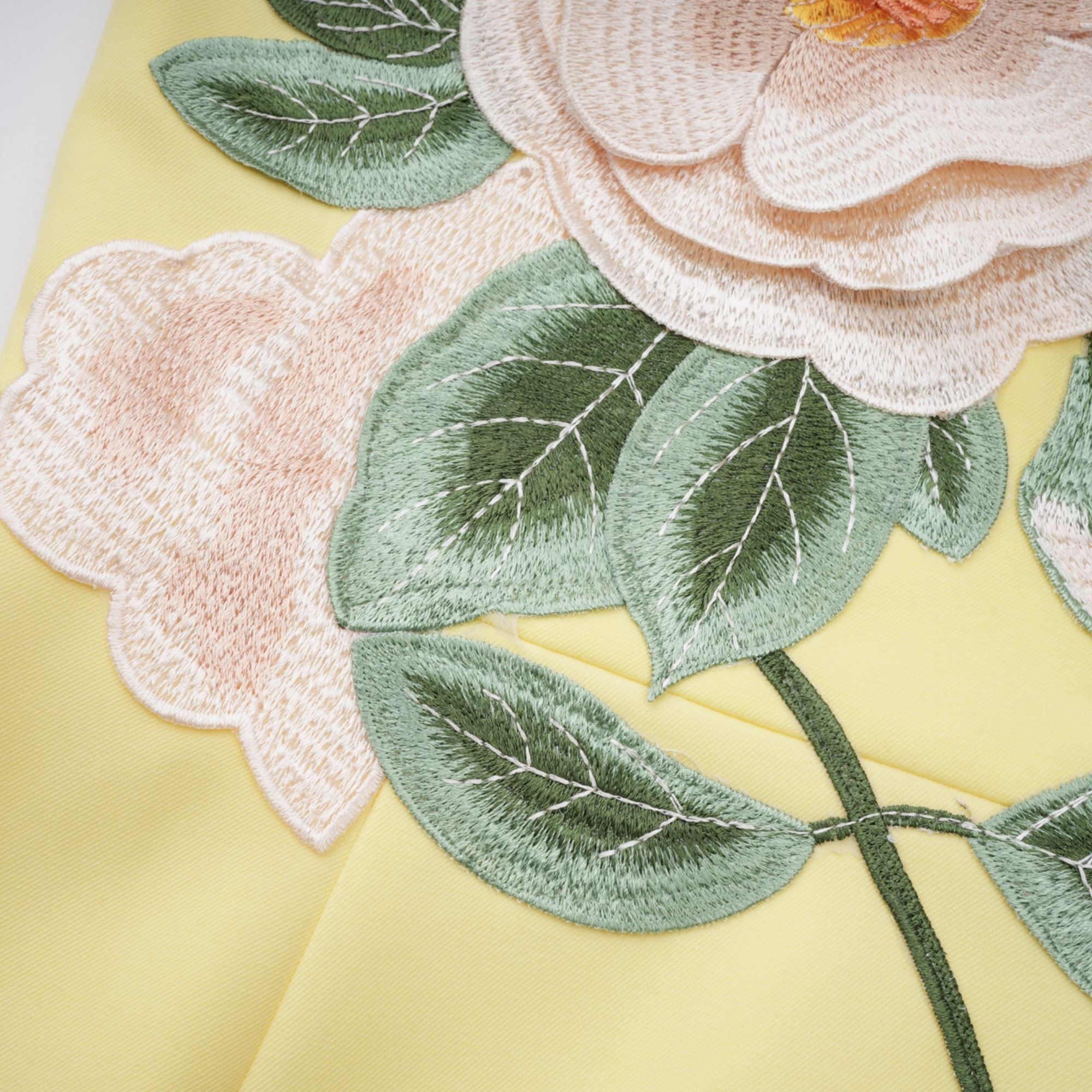 Abigail Yellow Floral Embroidered Mini Dress (Final Sale-US Only)