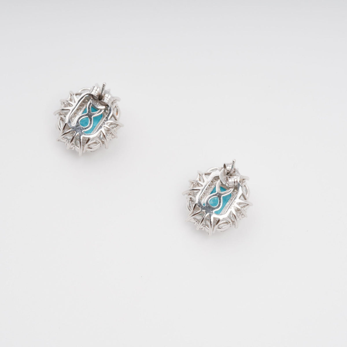 Kaisu Aquamarine Emerald Cut Gemstone Sterling Silver Earrings