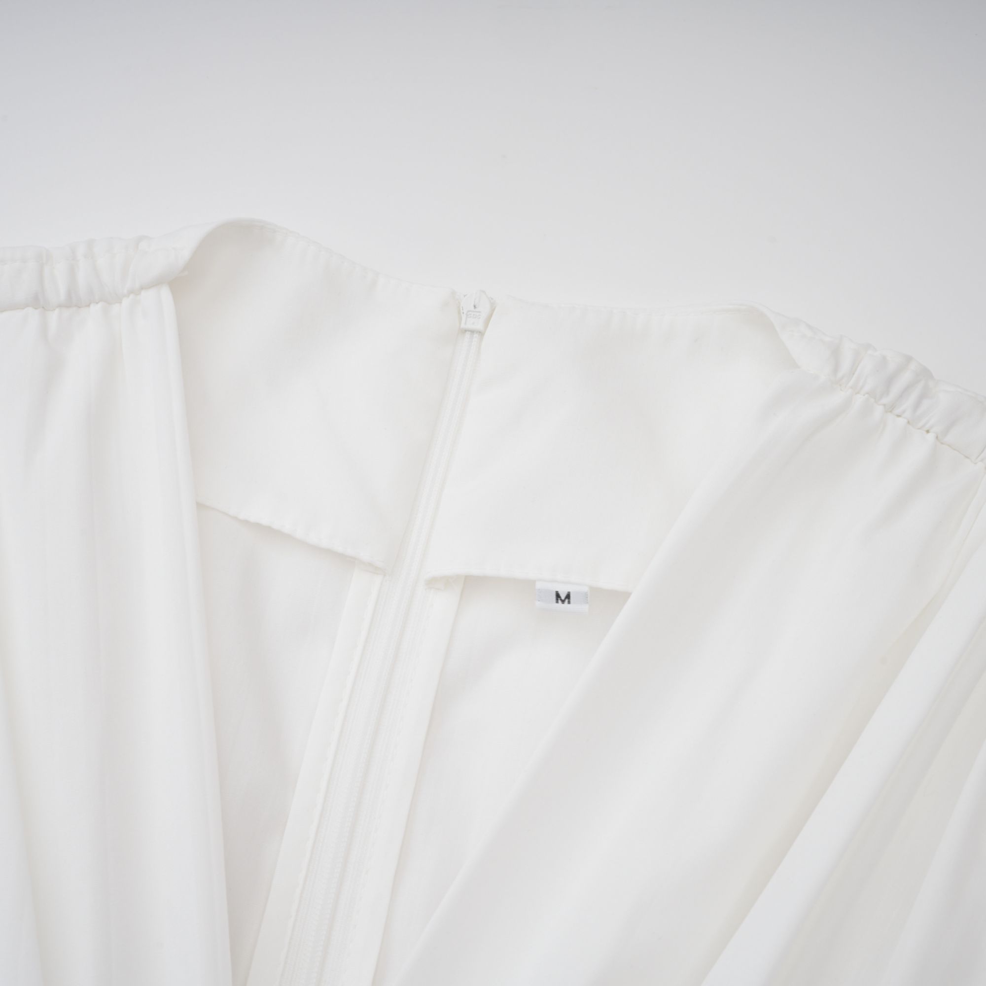 Vienne White Lace-Up Pleated Maxi Dress