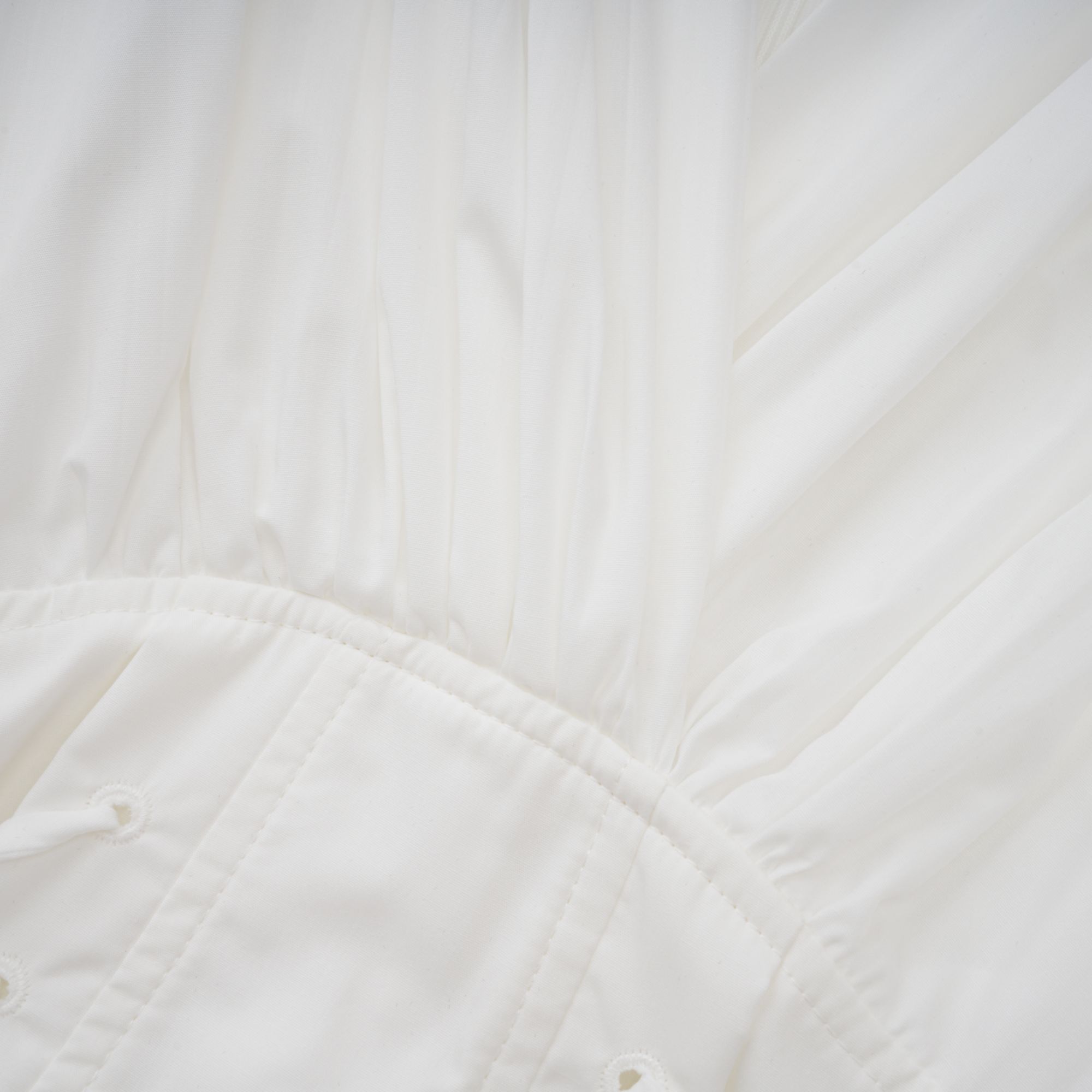 Vienne White Lace-Up Pleated Maxi Dress