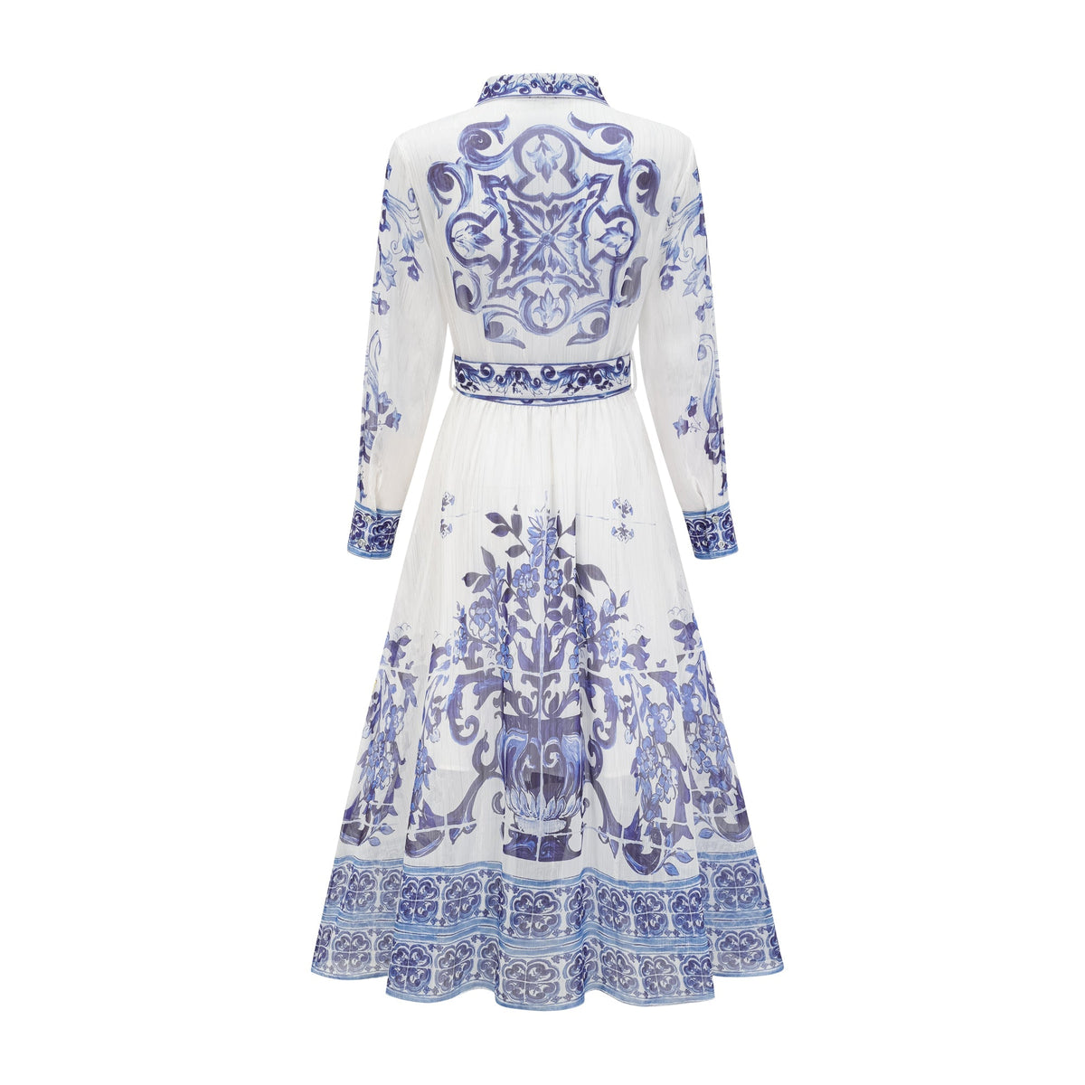Isabelle pattern-print cinch-waist midi dress