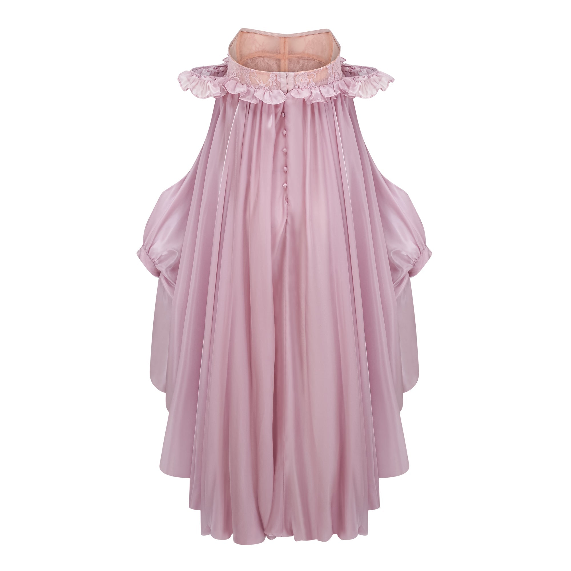 Brooklyn Pink Glossy Bubble Hem Mini Dress