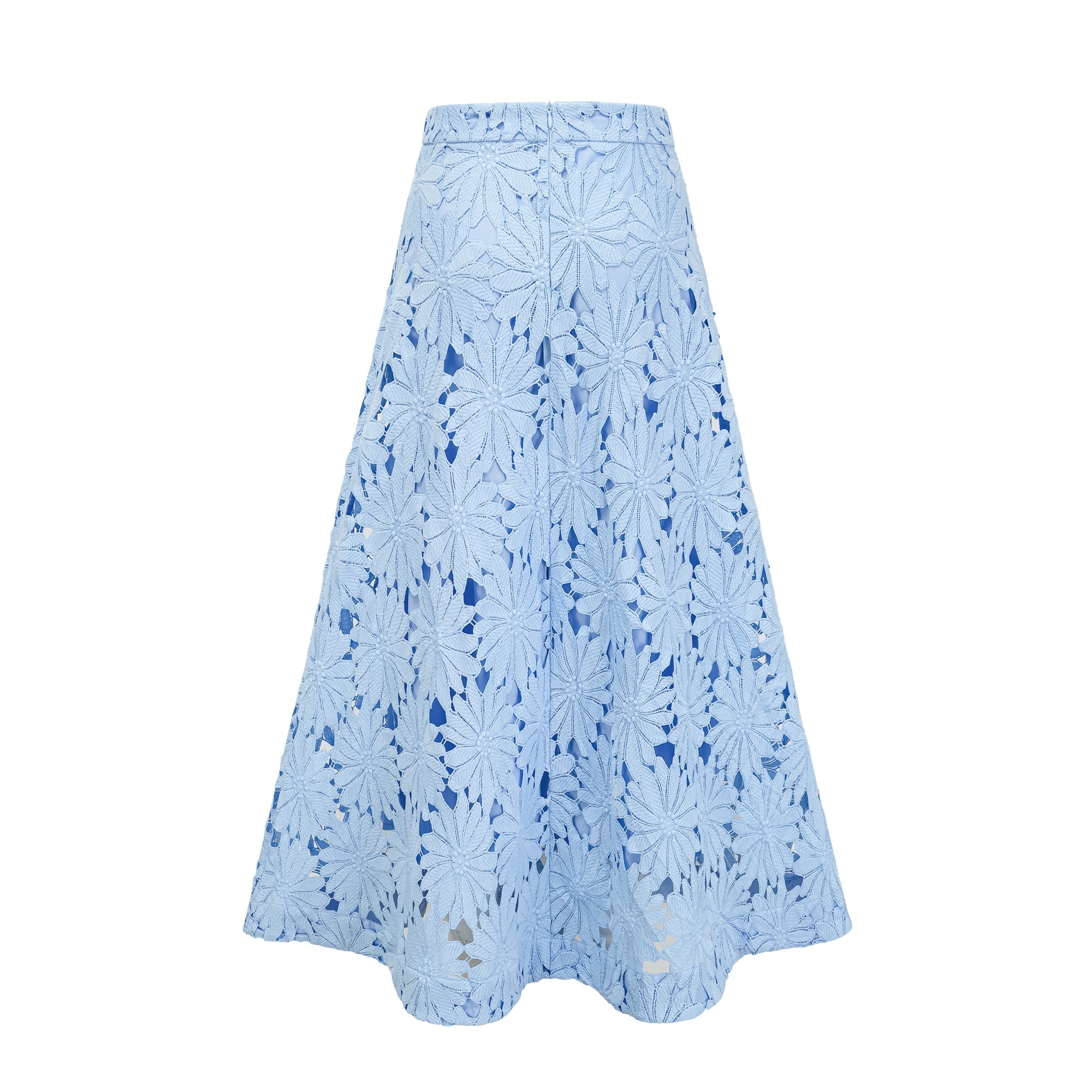 Audrey blue guipure-lace top & skirt matching set (Final Sale-US Only)