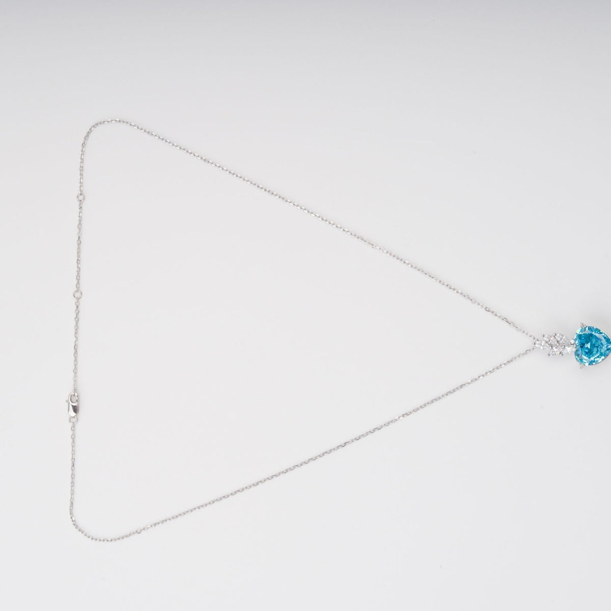 Cecilia Blue Heart Gemstone Pendant Sterling Silver Necklace