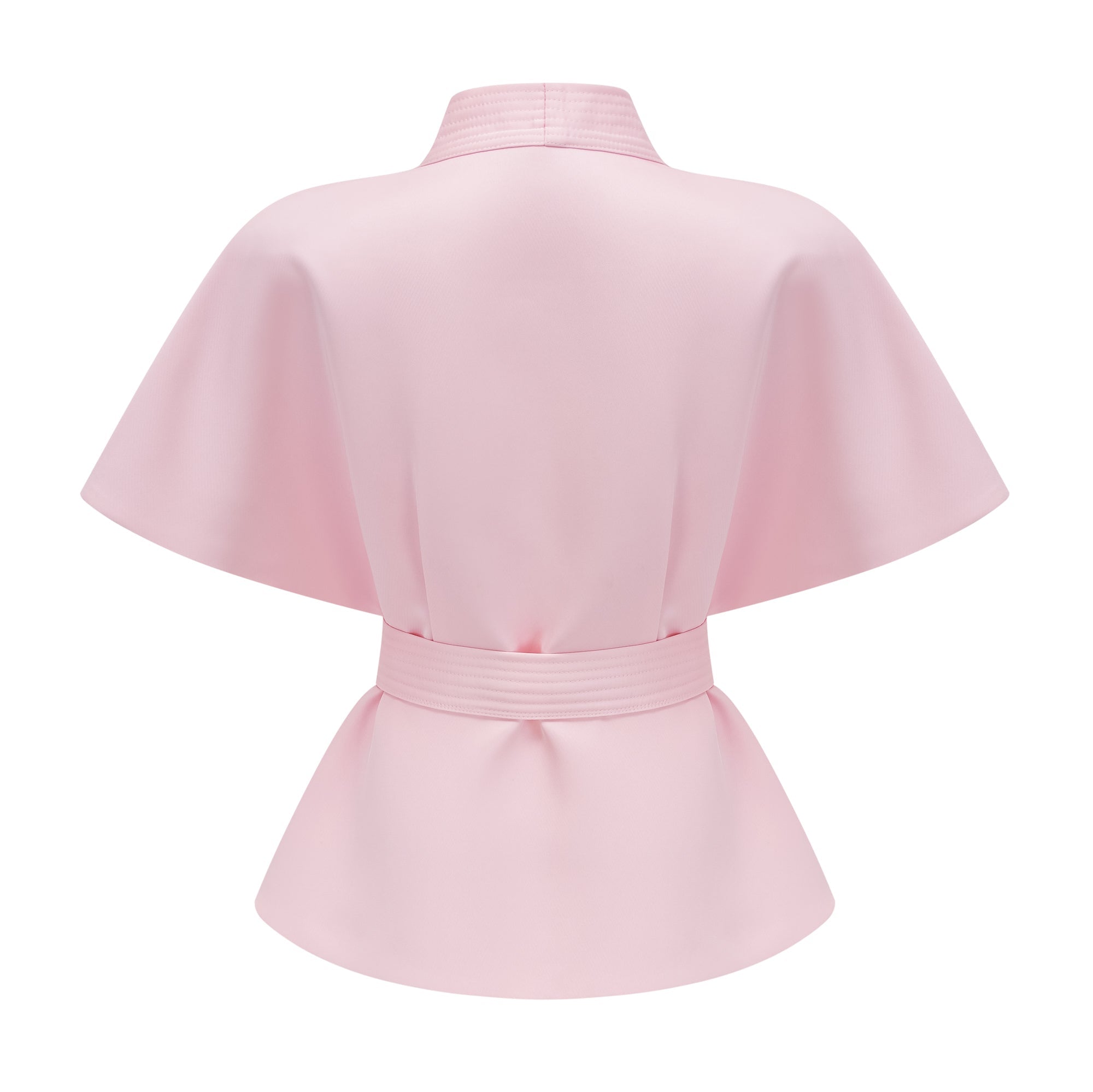 Johanna Pink Self-Tie Blouse & Skirt Set