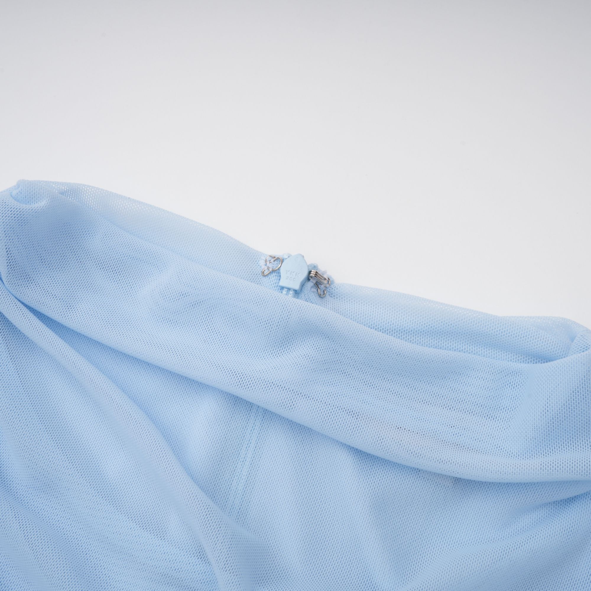 Sylphe Baby-Blue Asymmetrical Pleated Sleeveless Mini Dress (Final Sale-US Only)