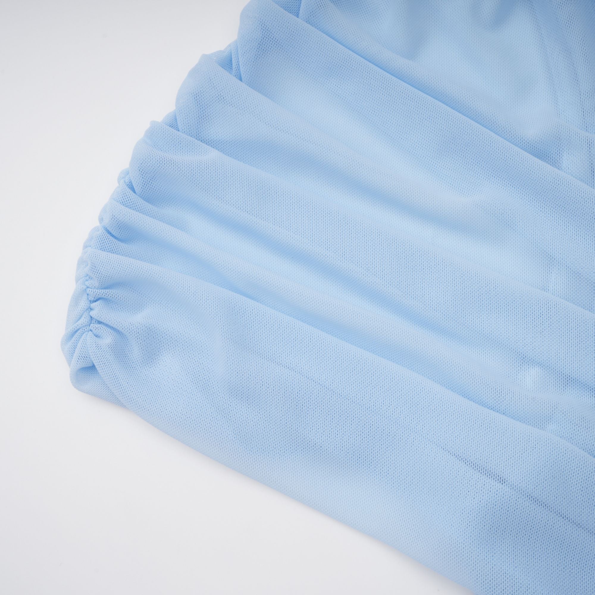 Sylphe Baby-Blue Asymmetrical Pleated Sleeveless Mini Dress (Final Sale-US Only)