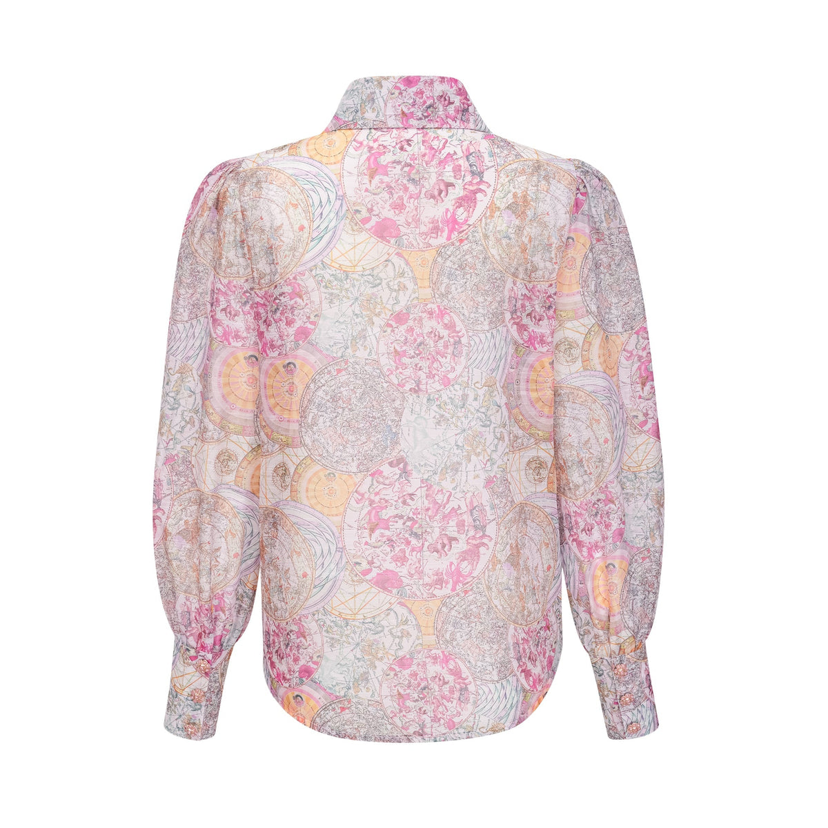 Cherry pink pattern-print shirt & skirt matching set (Final Sale-US Only)