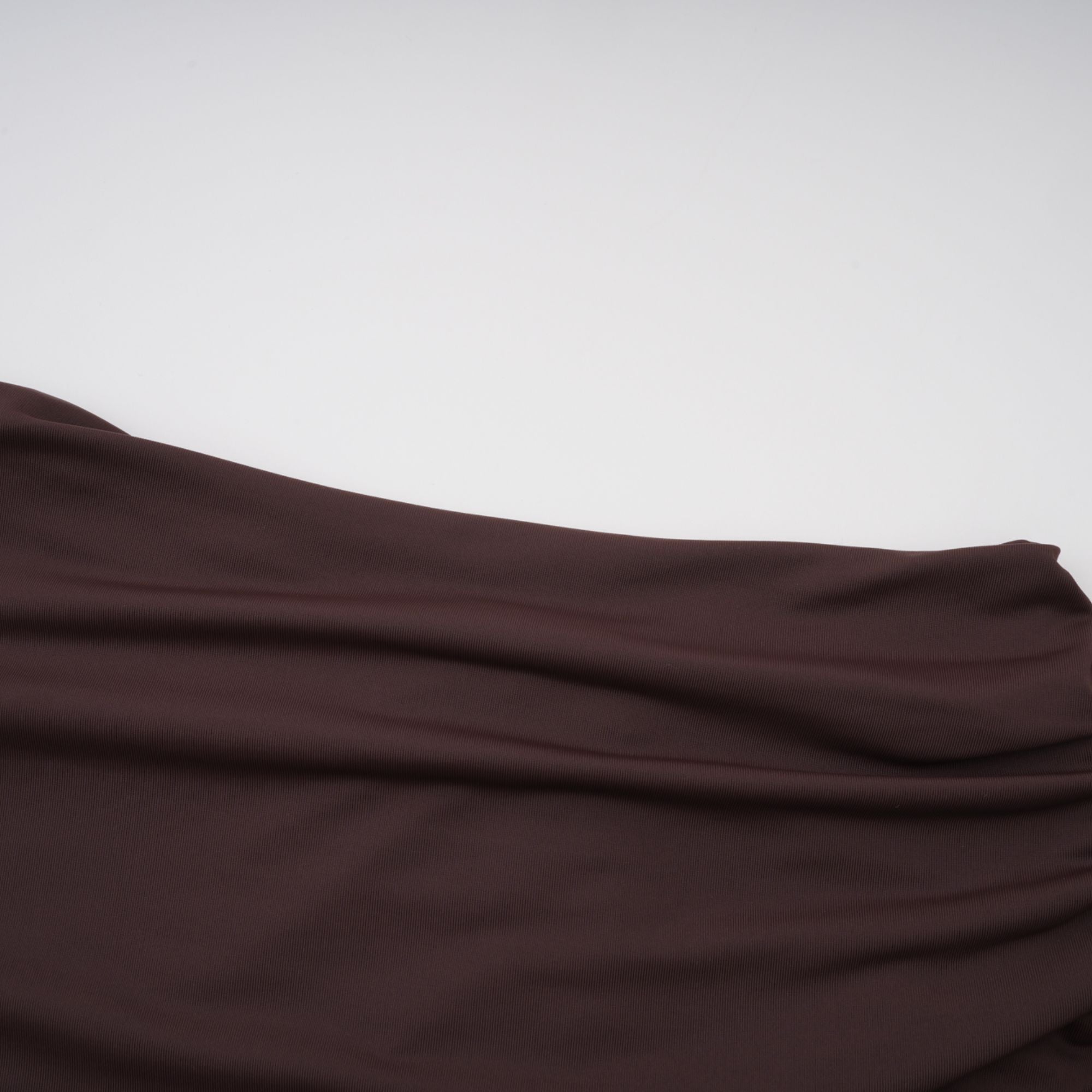 Prune Brown Night Out Asymmetrical Ruched Midi Dress