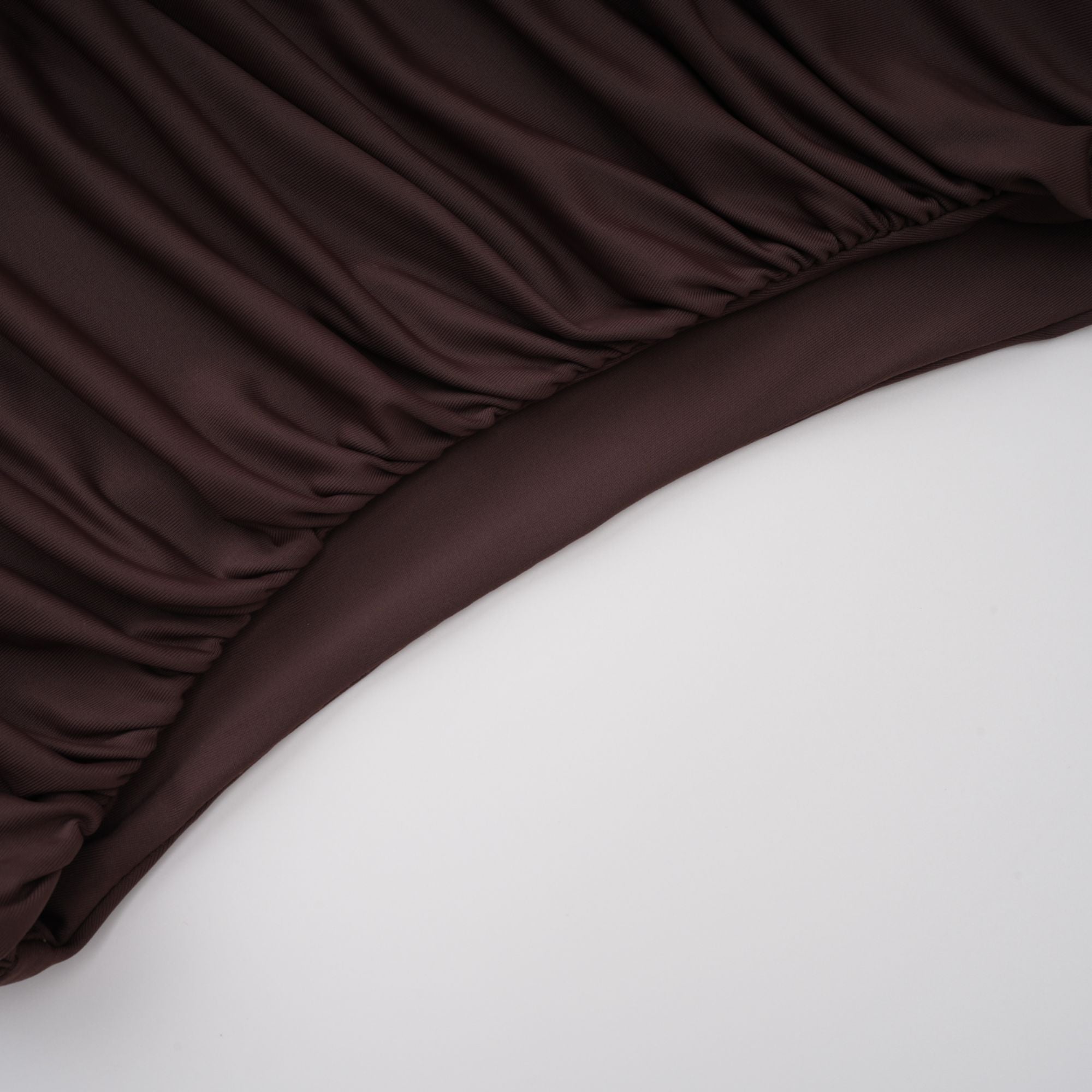 Prune Brown Night Out Asymmetrical Ruched Midi Dress (Final Sale-US Only)