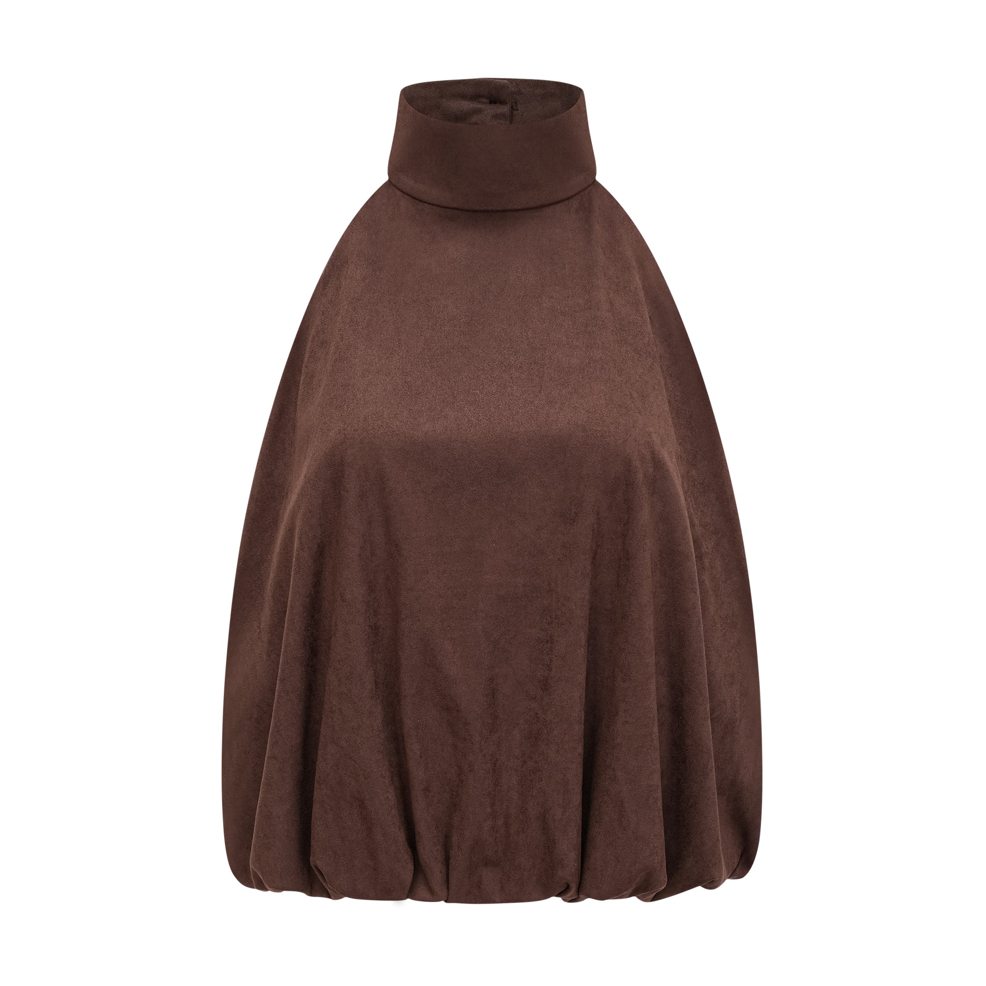 Chaney Brown Suede Bubble Hem Top & Shorts Set
