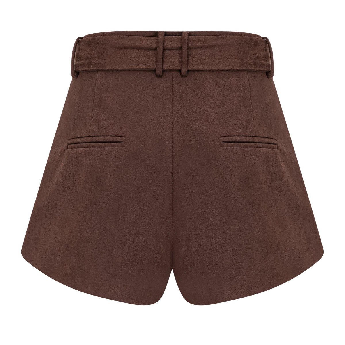 Chaney Brown Suede Bubble Hem Top & Shorts Set