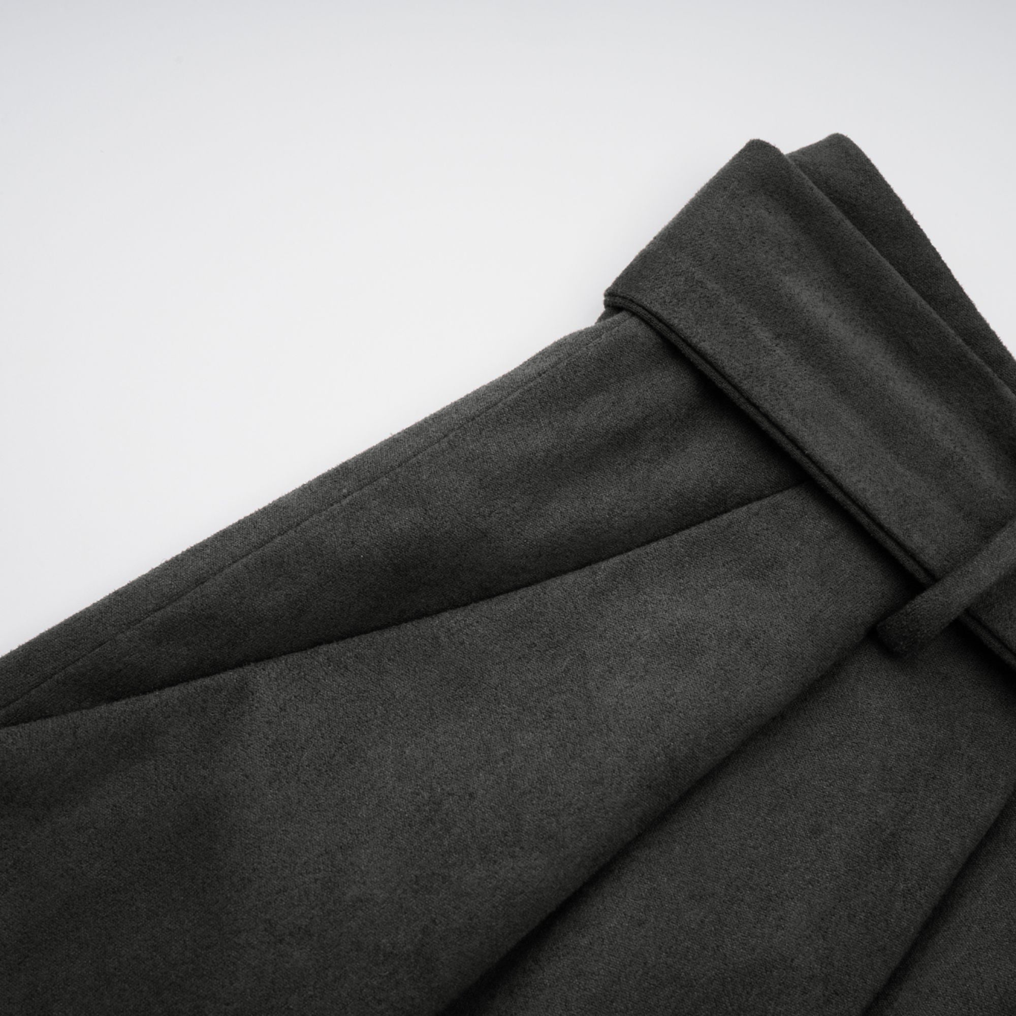 Chaney Grey Bubble Hem Suede Shorts