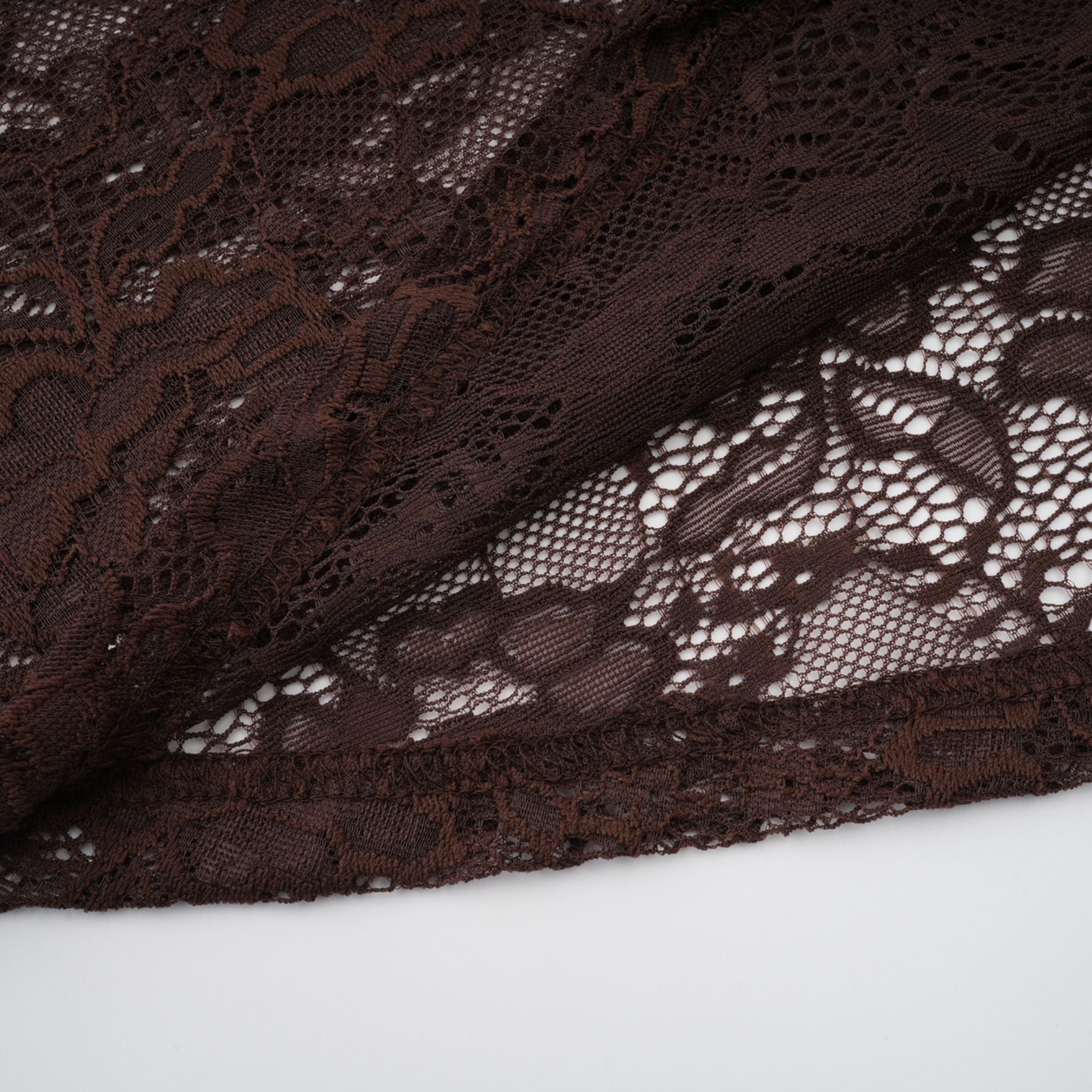 Brigitte Brown Lace Panel Ruched Maxi Dress (Final Sale-US Only)