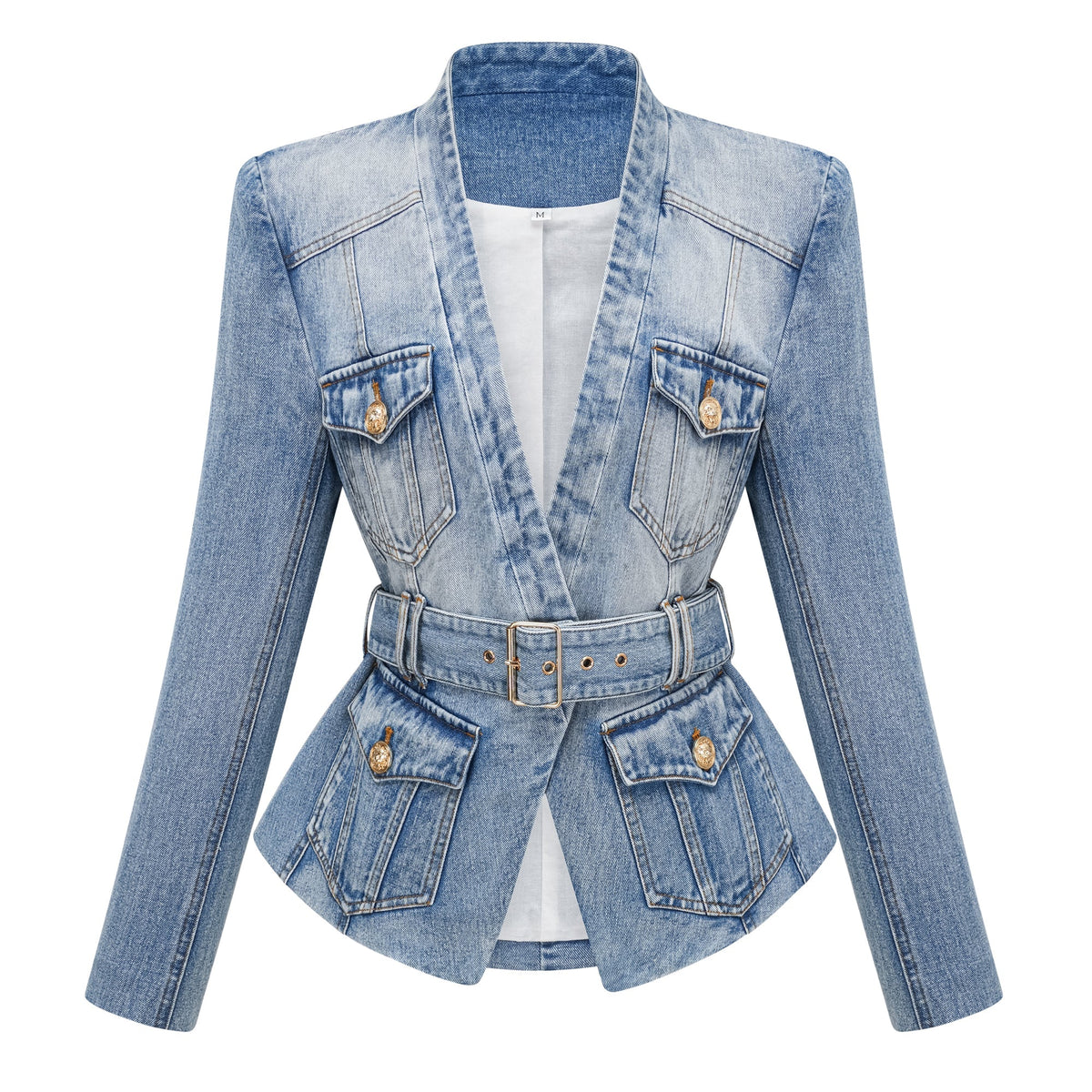 Edda Light Blue Belted Denim Jacket