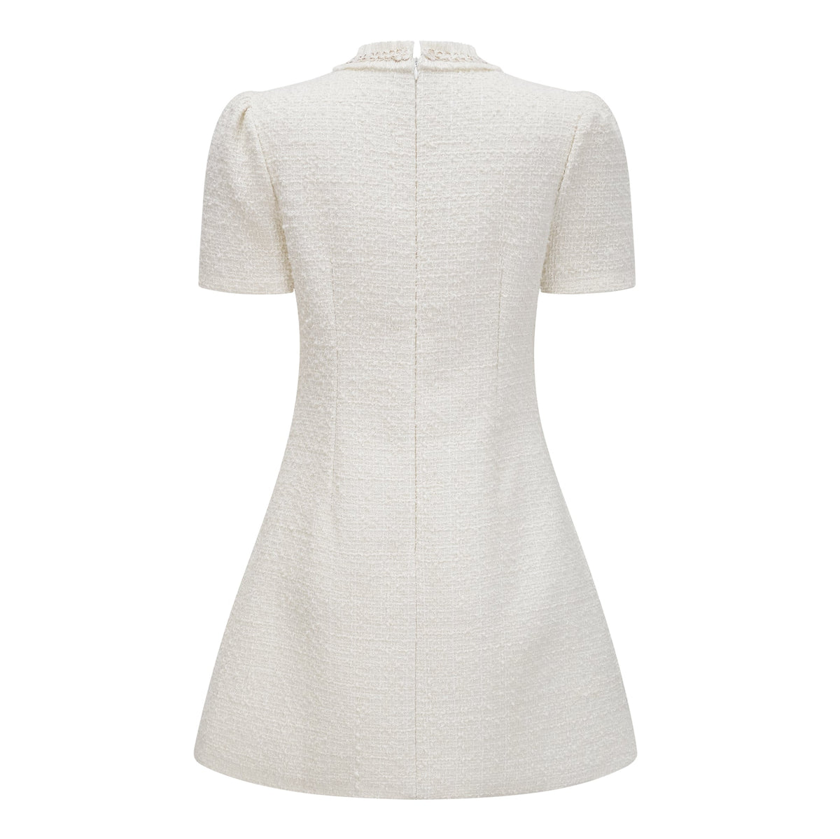 Gaëlle White Faux Pearl Tweed Mini Dress