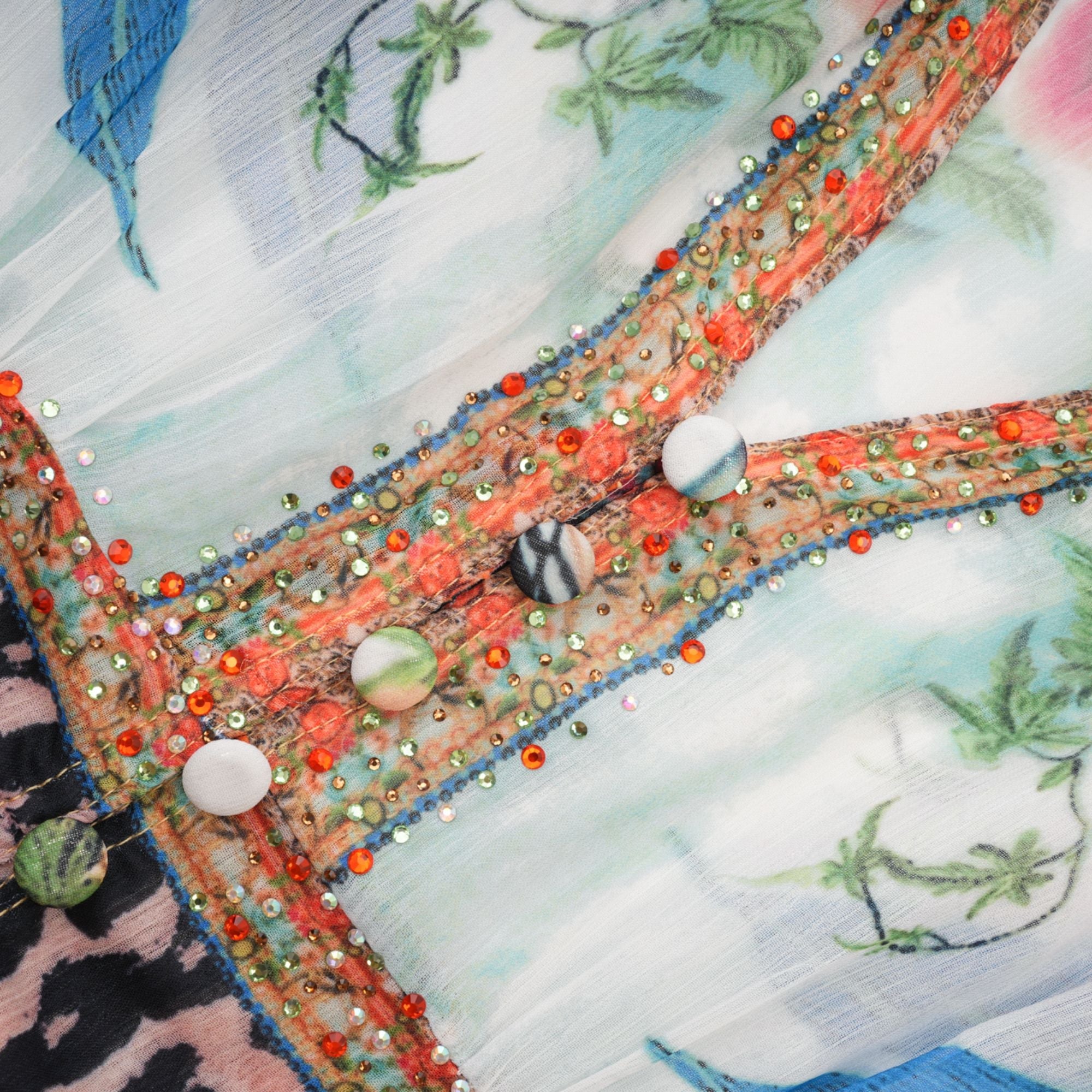 Éva pattern-print V-neck midi dress