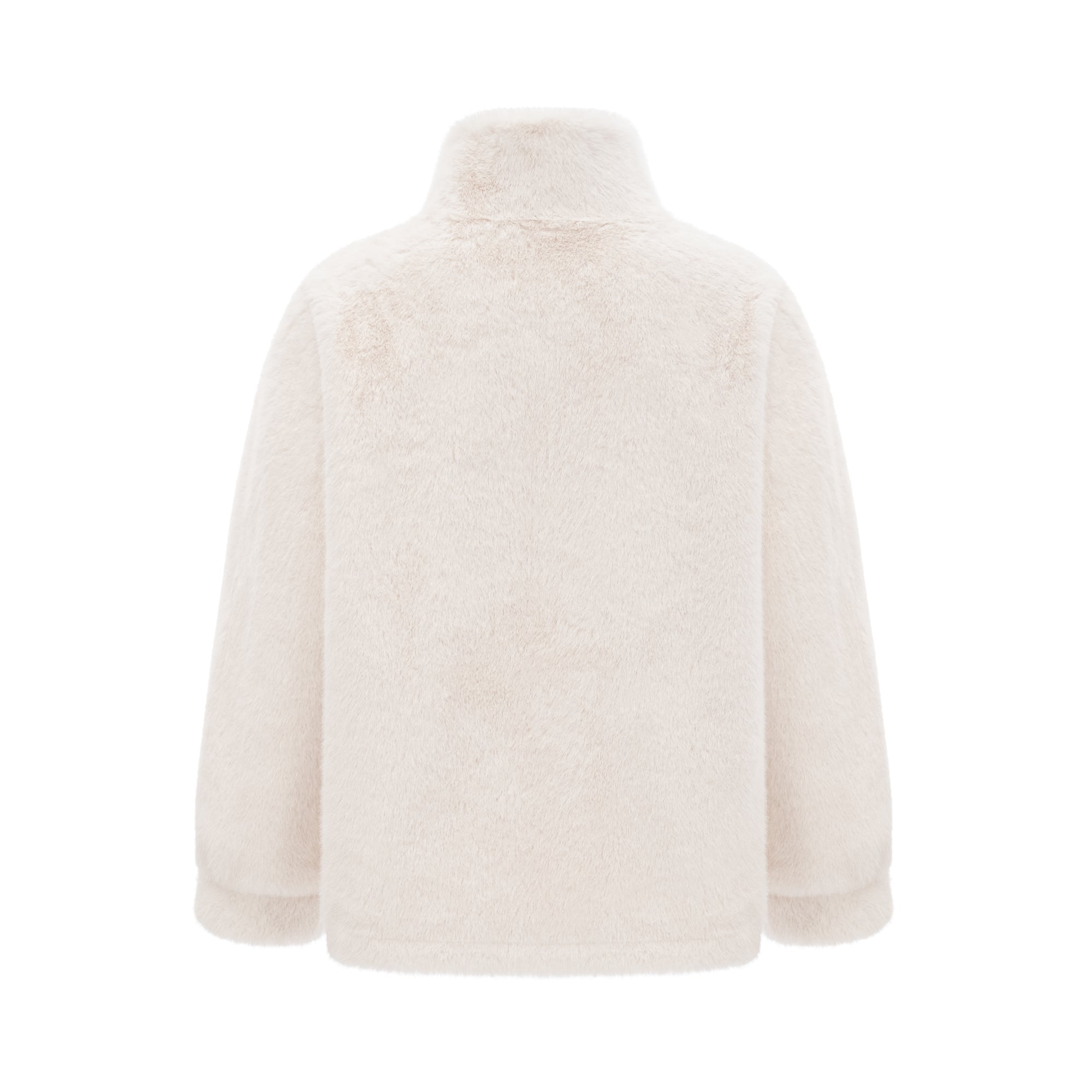 Chantal white faux-fur double-breasted jacket (Final Sale)