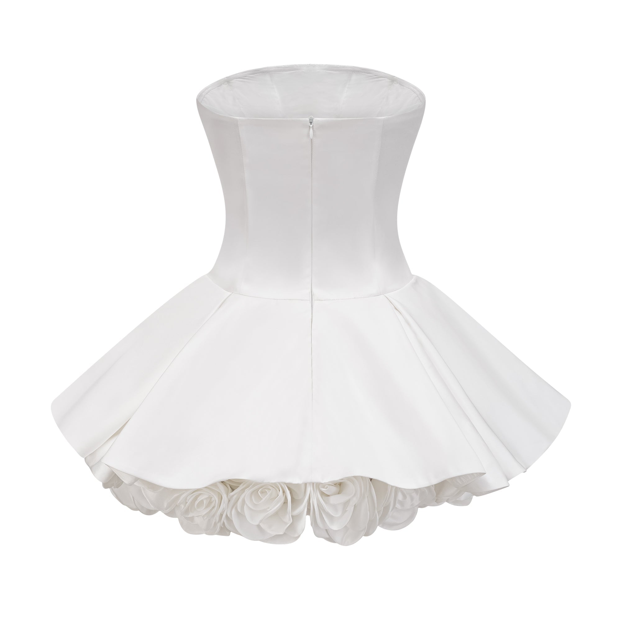 Lucie white petal-layered strapless corset mini dress (Final Sale-US Only)