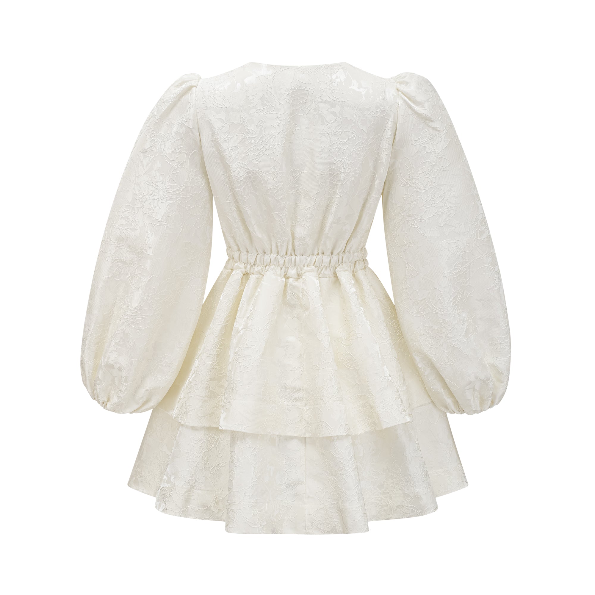 Colette white jacquard tiered mini dress (Final Sale)