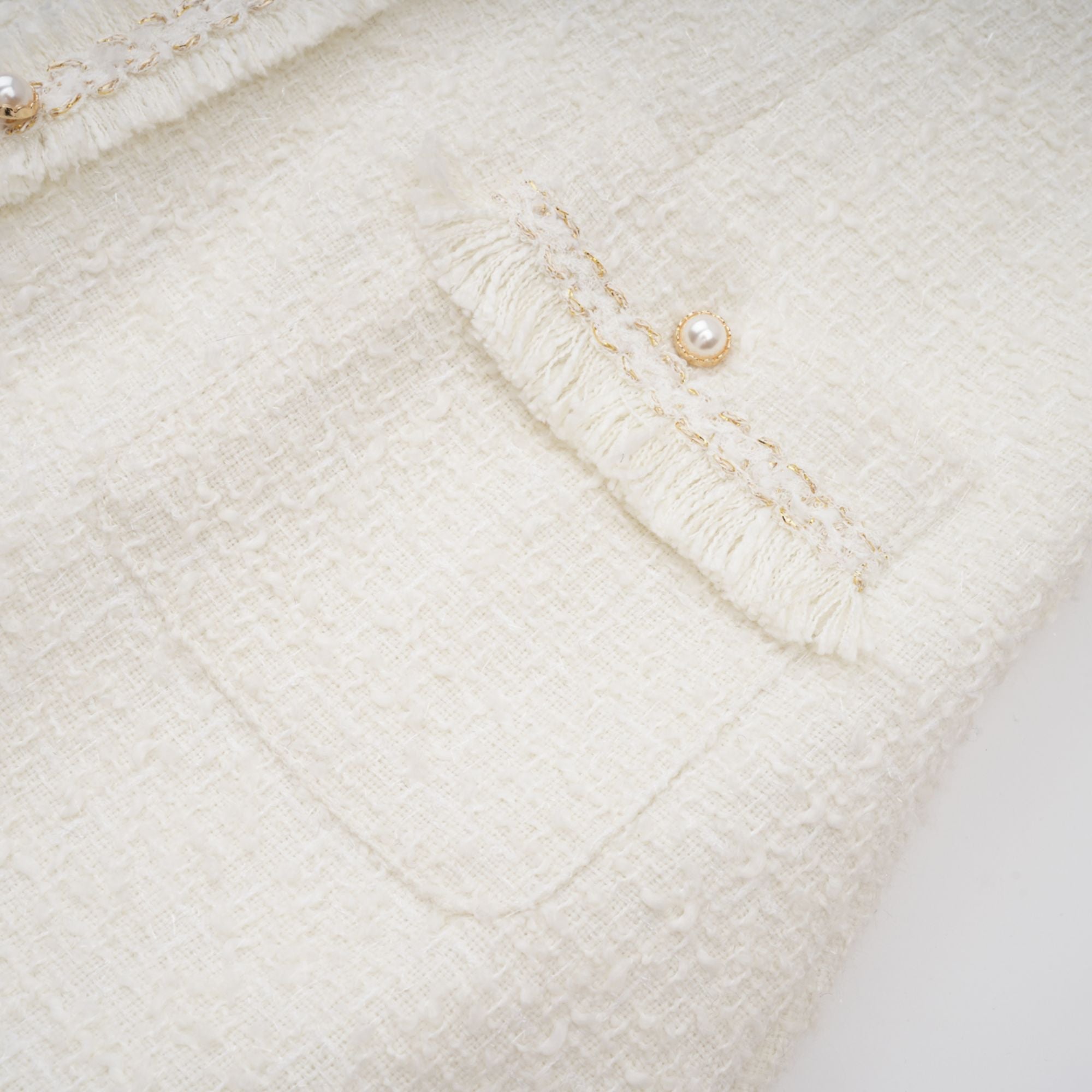 Gaëlle White Faux Pearl Tweed Mini Dress (Final Sale-US Only)