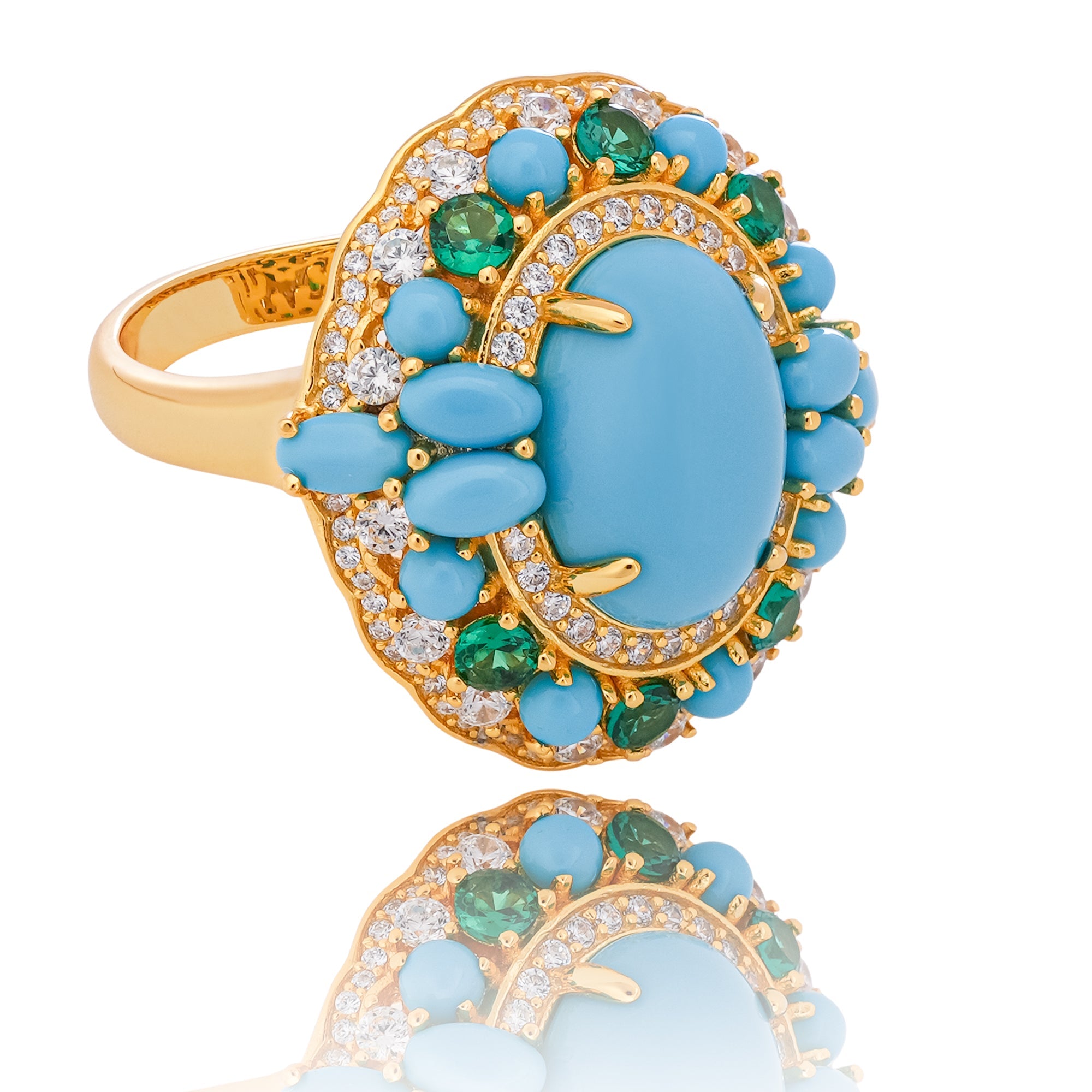 Millie Blue Turquoise Cabochon Sterling Silver Ring
