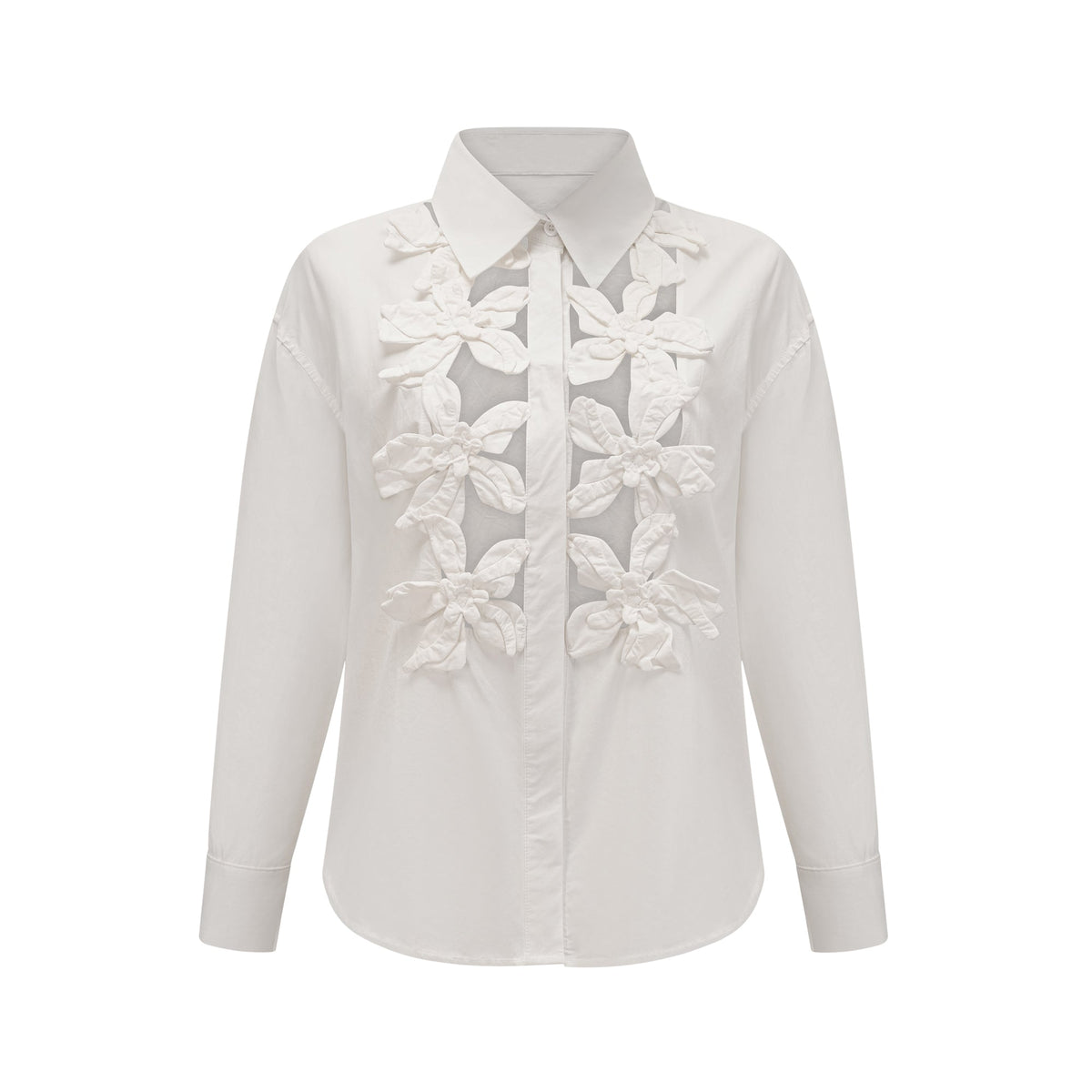 Rosalie white floral cut-out shirt (Final Sale)