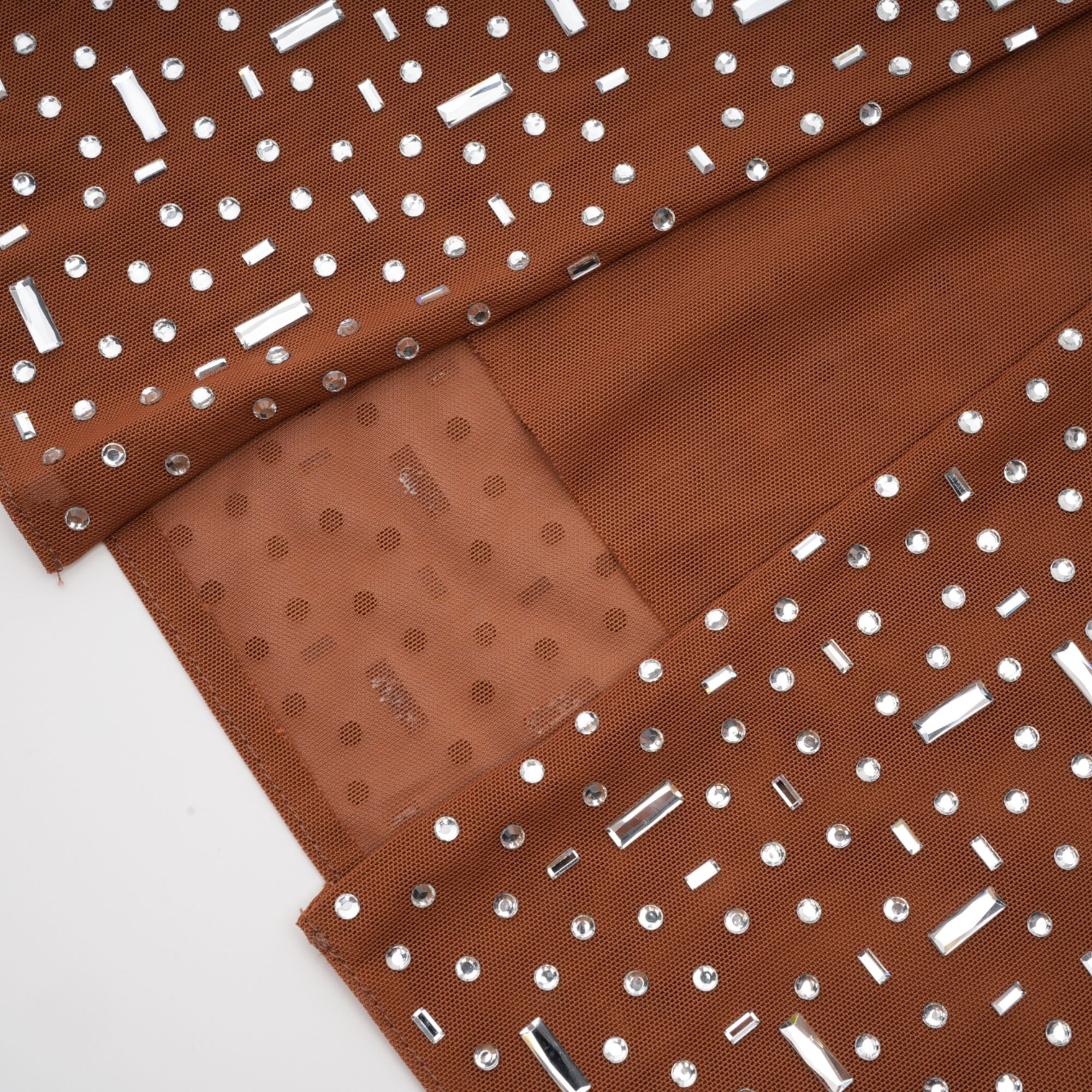 Désirée brown embellished halter neck bodycon maxi dress (US Only)