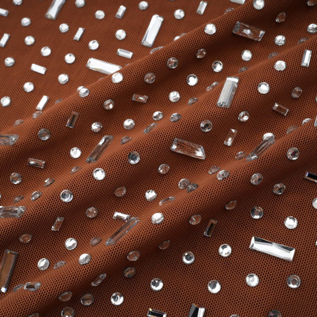 Désirée brown embellished halter neck bodycon maxi dress