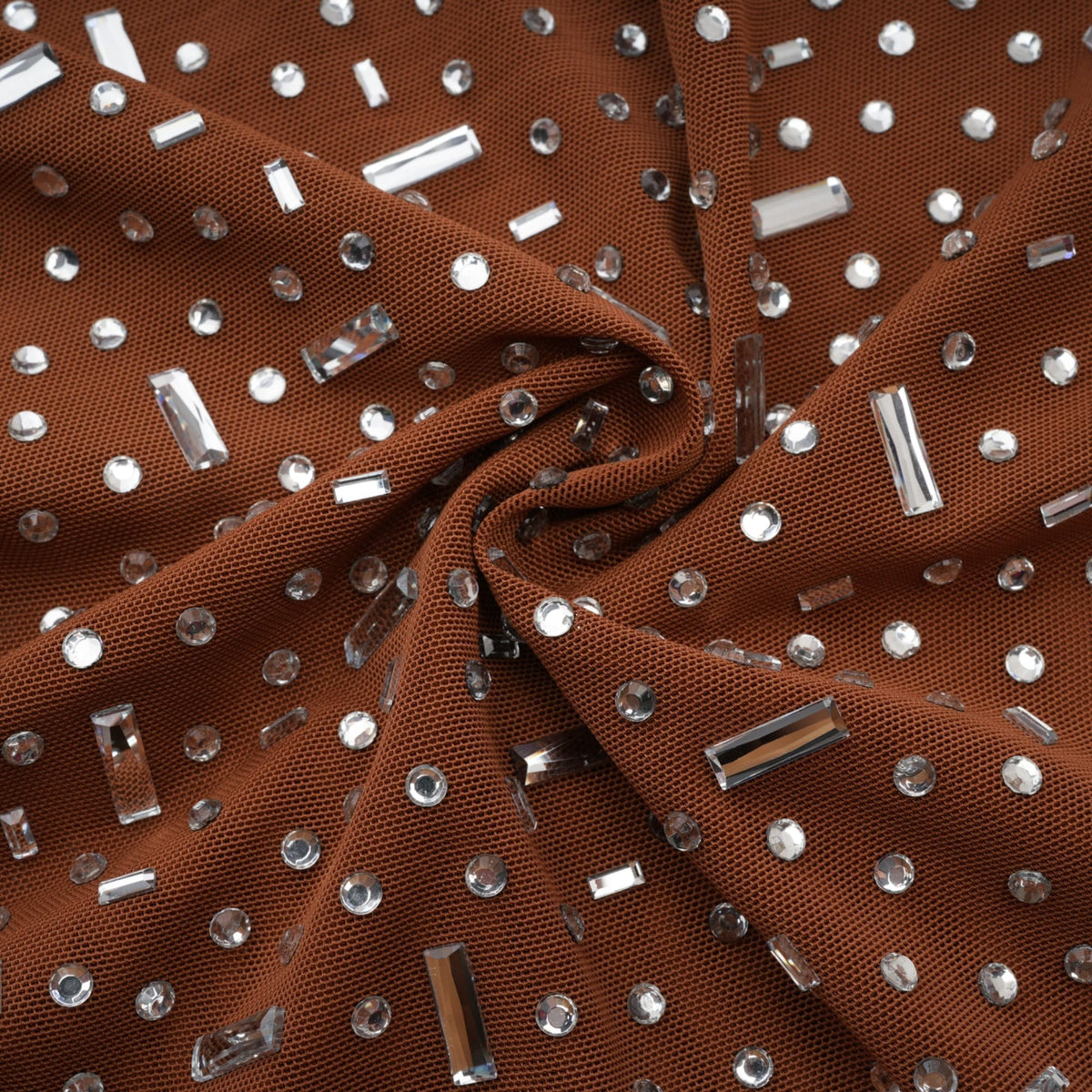 Désirée brown embellished halter neck bodycon maxi dress