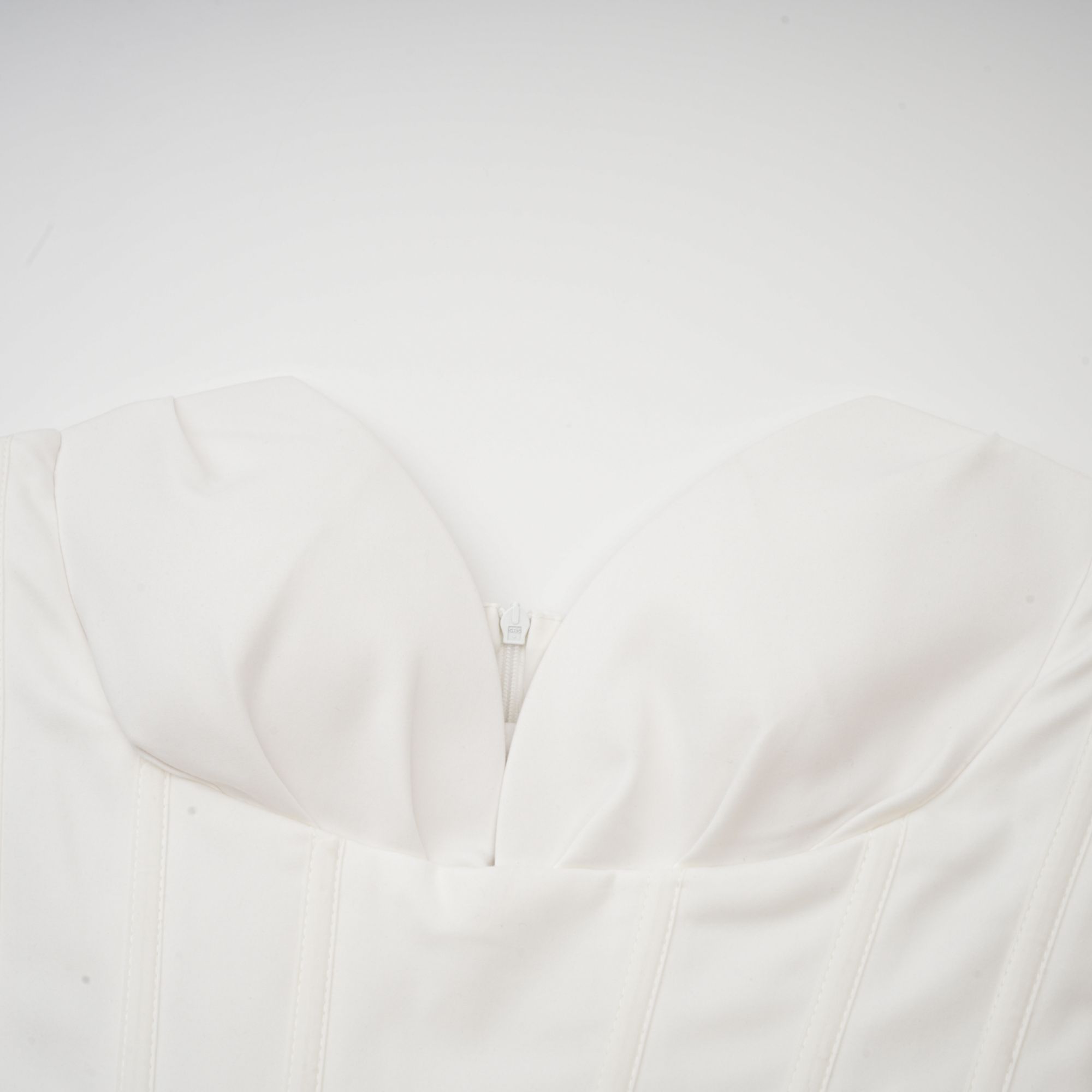 Katherine off-shoulder corset midi dress in White