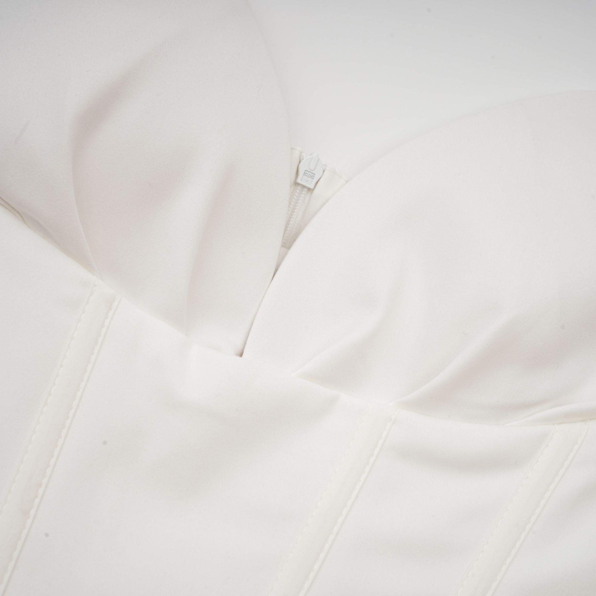 Katherine off-shoulder corset midi dress in White