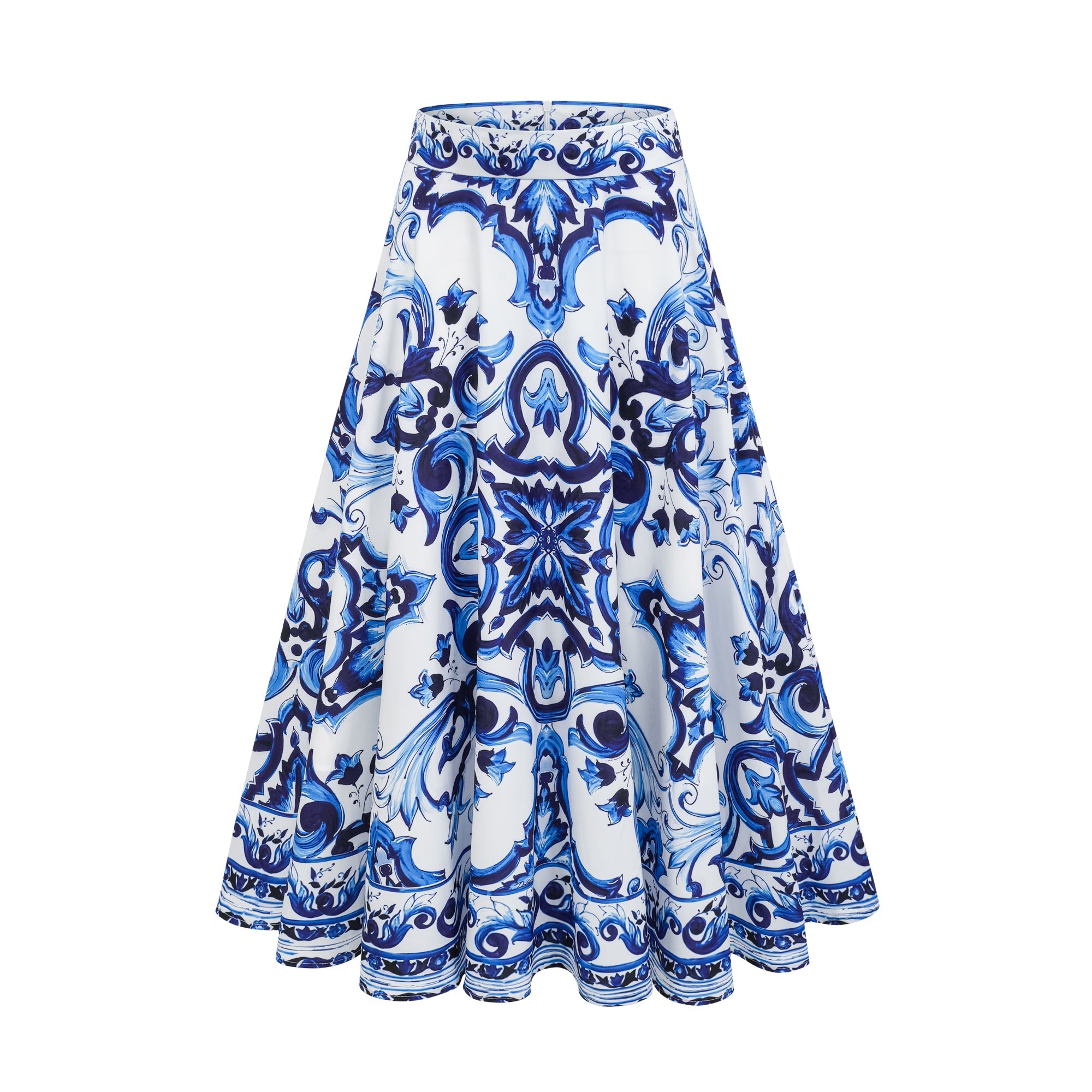 Allegra graphic-printed top & skirt matching set - Blue