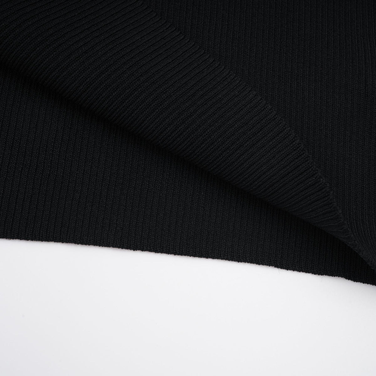 Ysandre Black Ribbed Knit Keyhole Tank Top